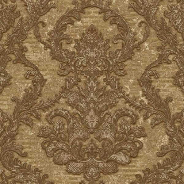Adawall Seyyah 1303-4 Gold Damask Desen Duvar Kağıdı