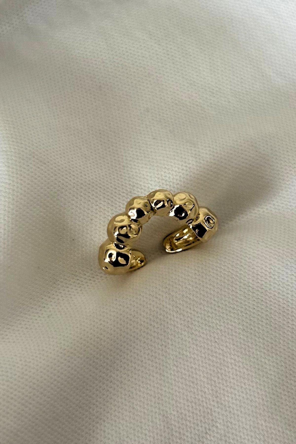 Altın Kaplama Ayarlanabilir Bombili Topçuklu Yüzük