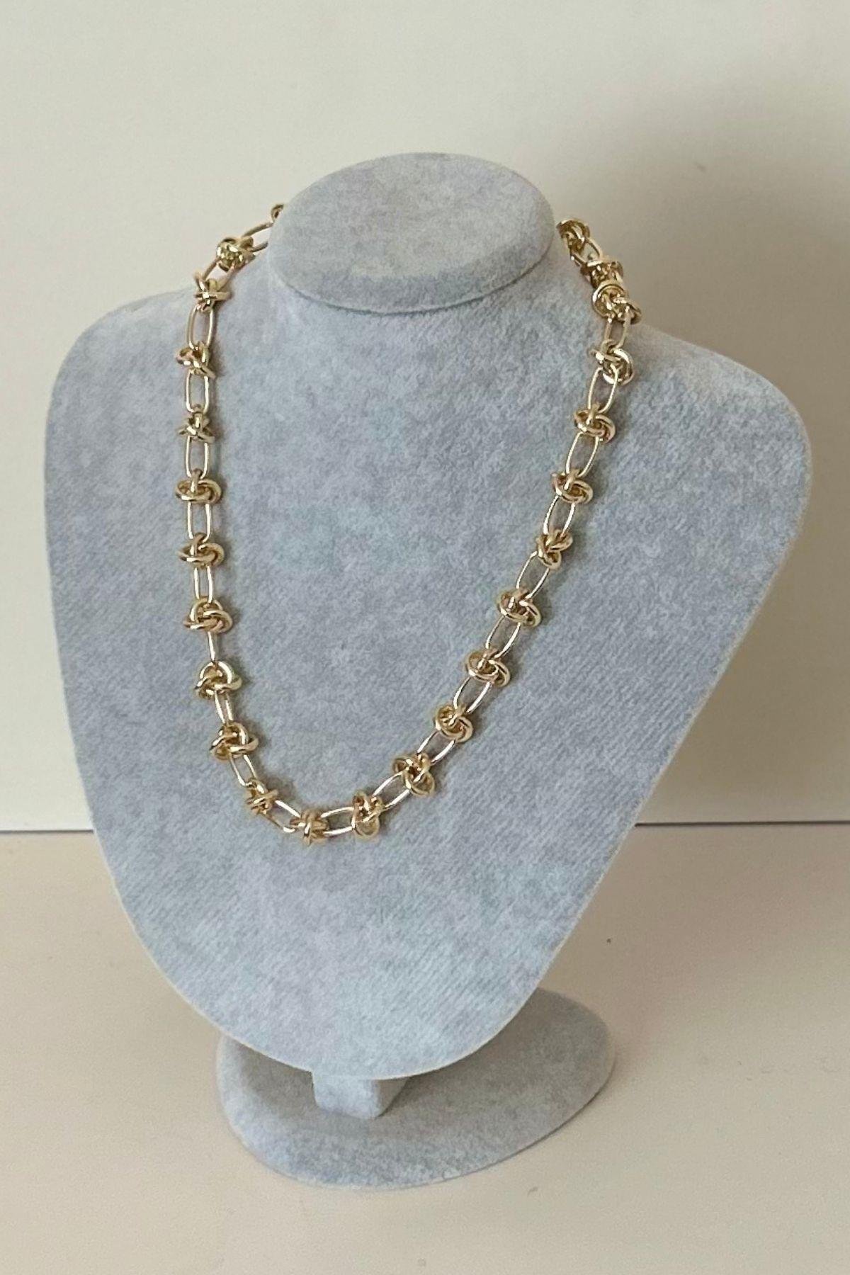 Altın Kaplama Düğüm Zincir Kolye