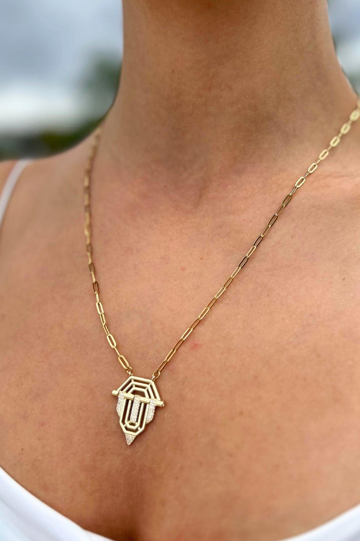 Altın Kaplama Serenay Çelik Kolye