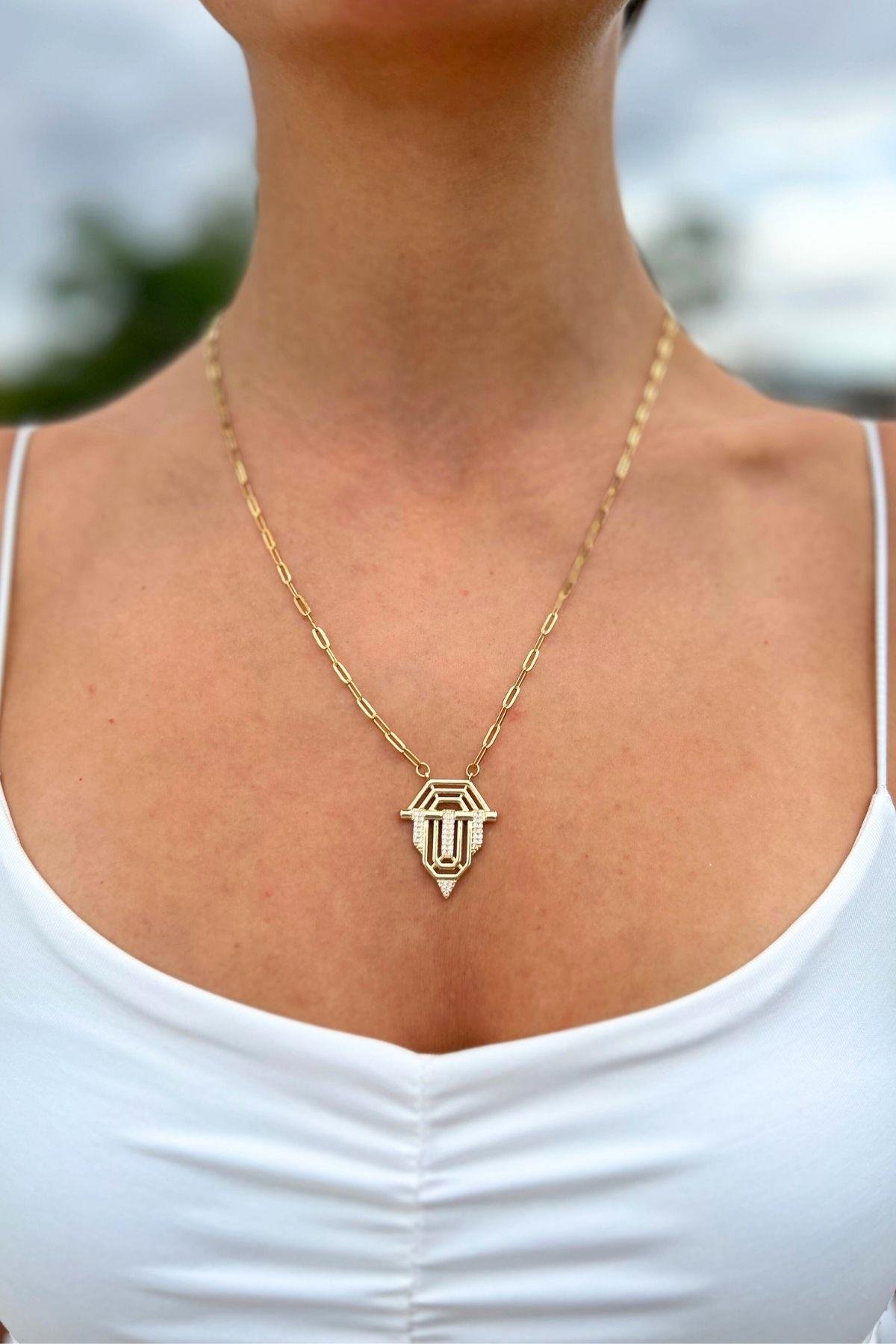 Altın Kaplama Serenay Çelik Kolye