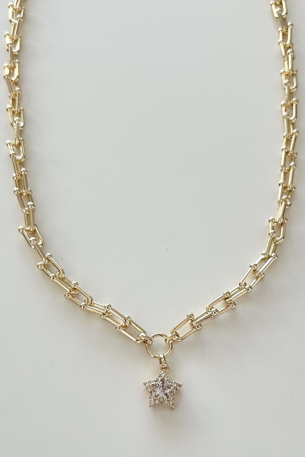 Altın Kaplama Vip Yıldız Uçlu Tiffany Kolye