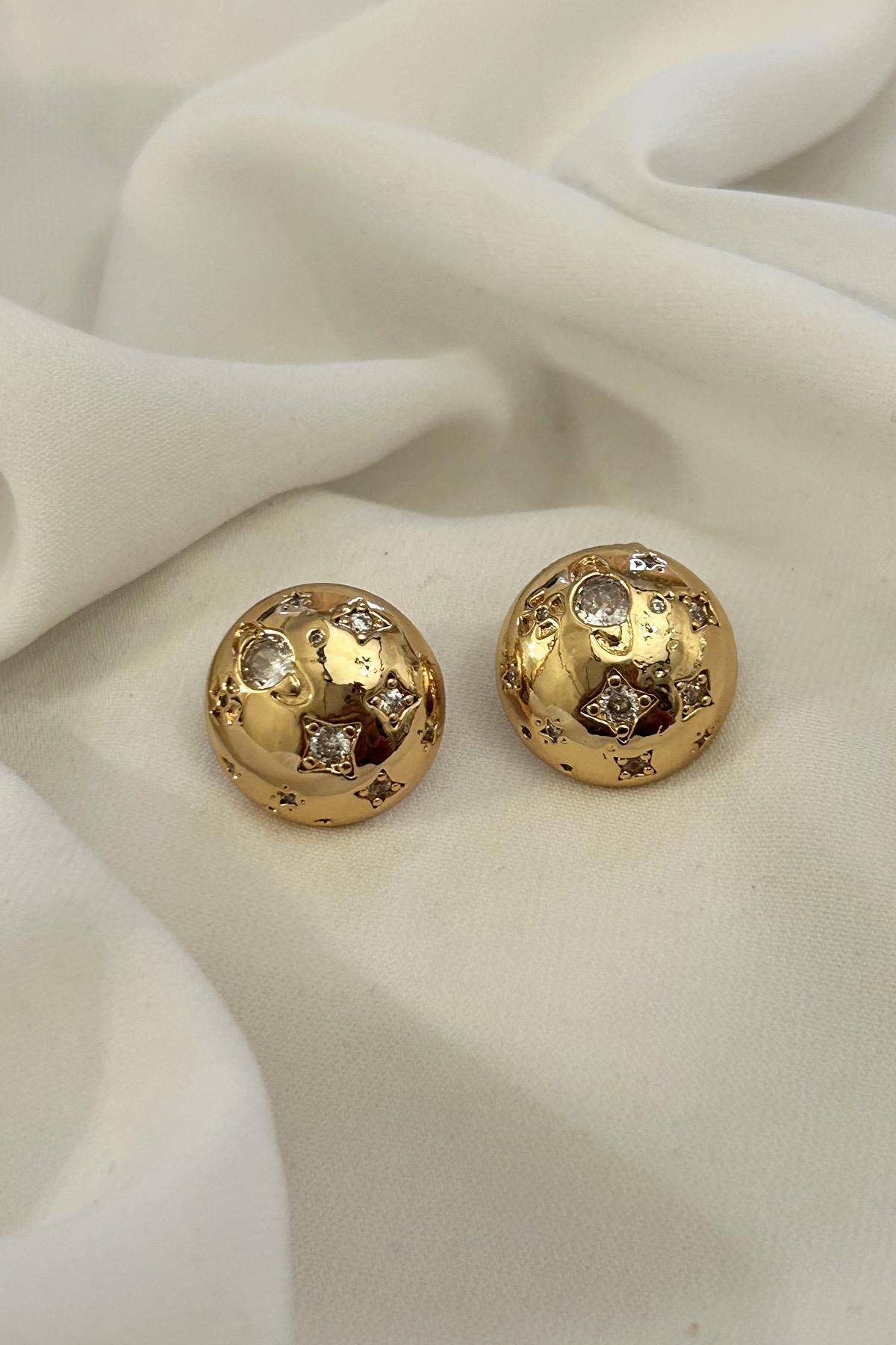 Altın Kaplama Zirkon Taşlı Basic Küpe