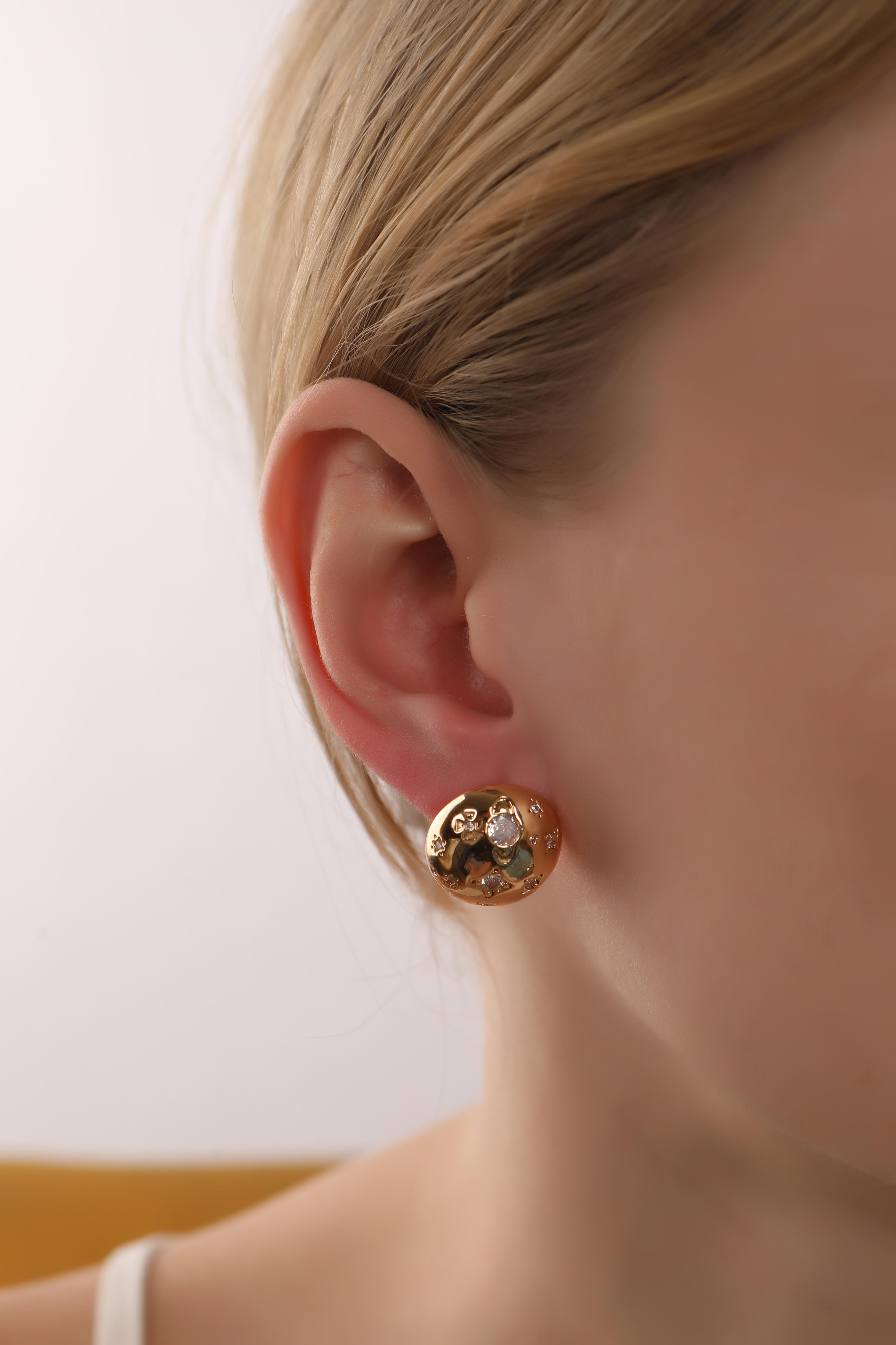 Altın Kaplama Zirkon Taşlı Basic Küpe