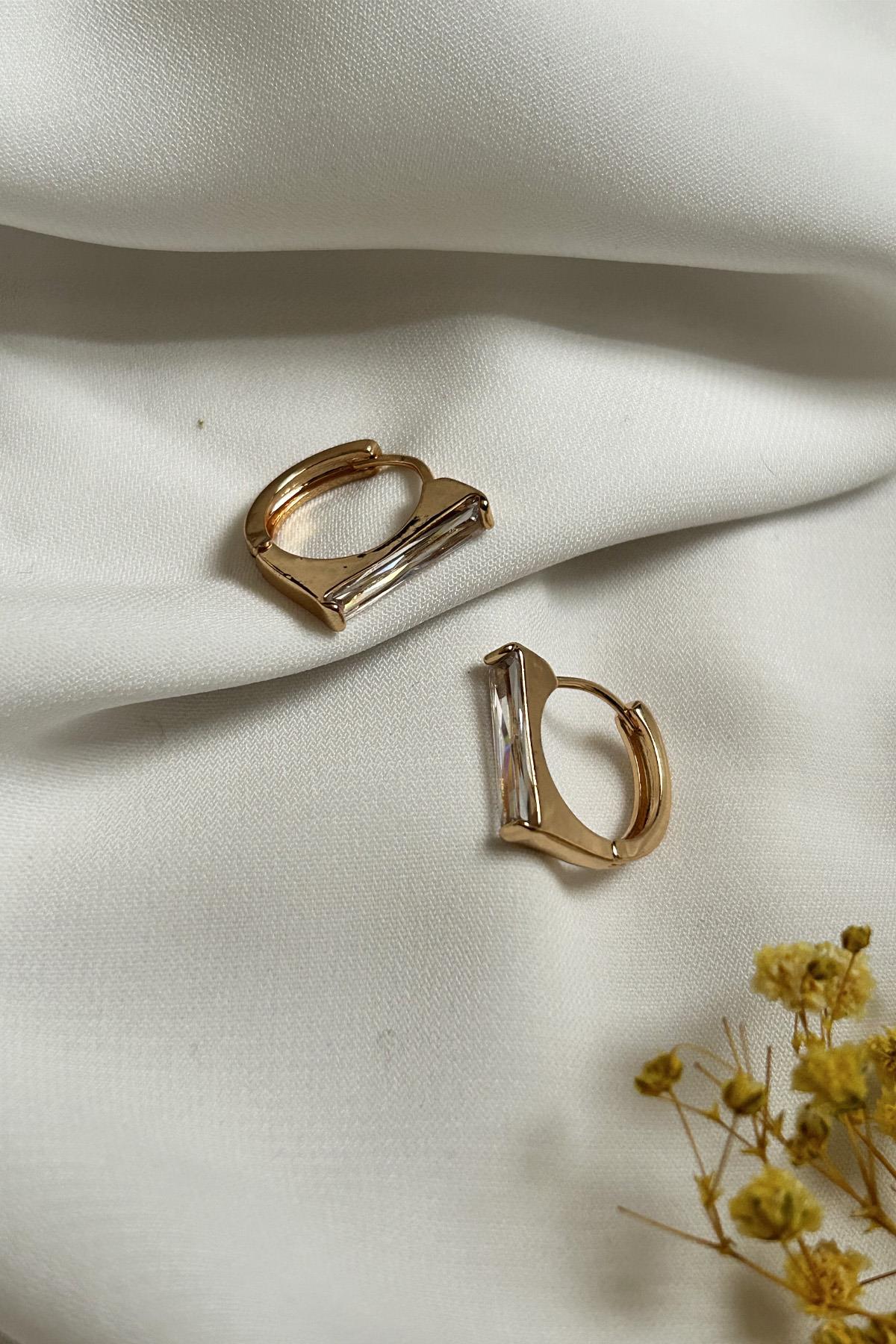 Gold Plated Zircon Stone Cubic Earrings