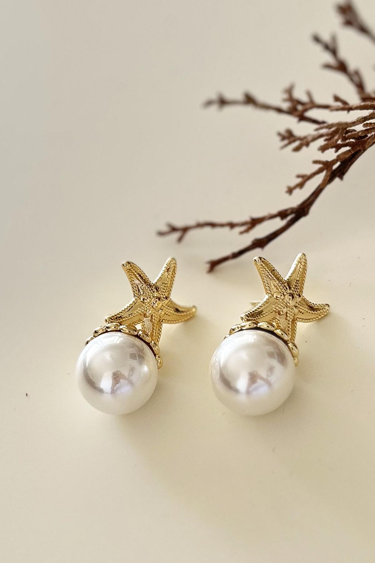 Deniz Yıldızı İnci Küpe