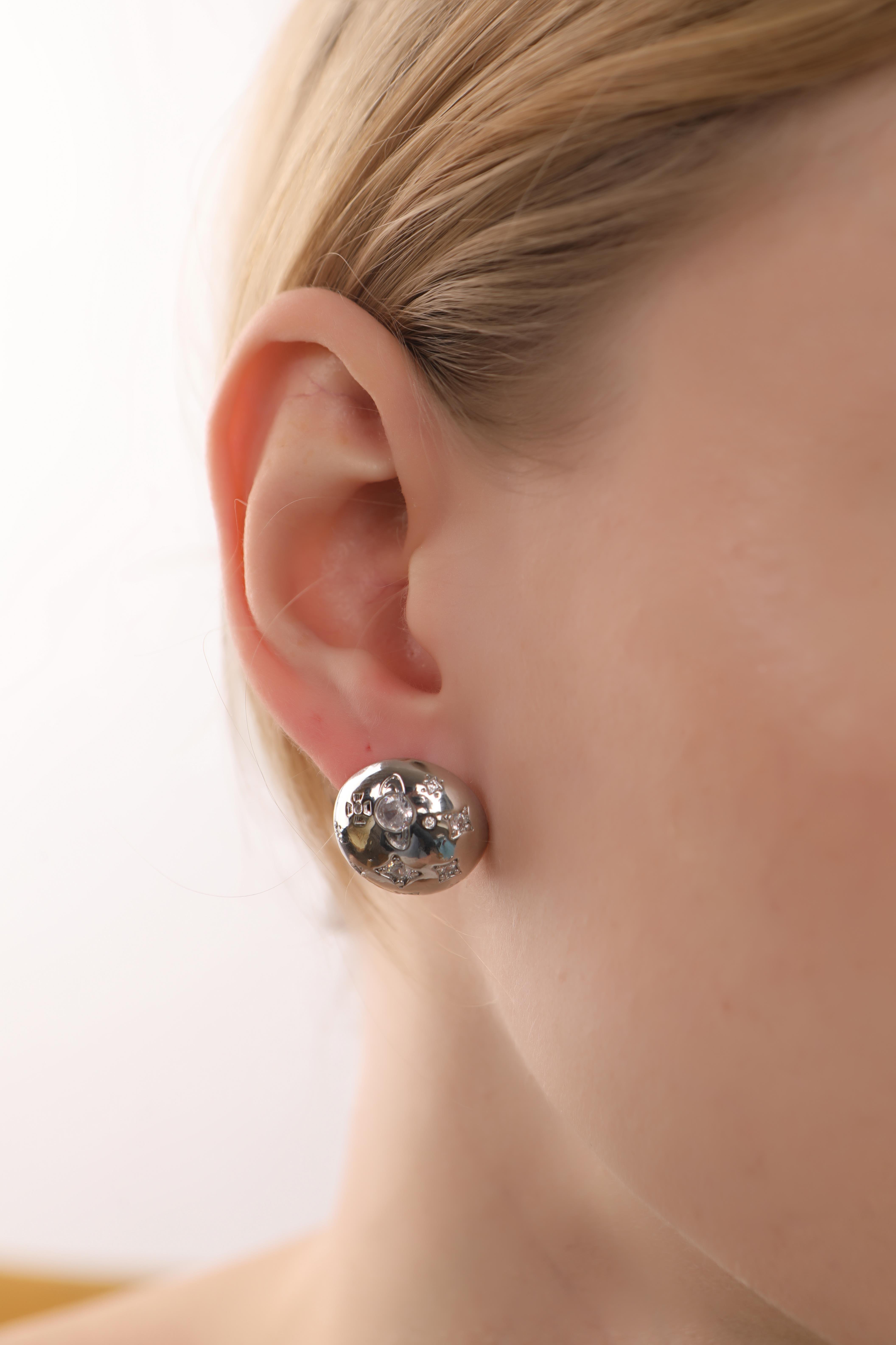 Gümüş Renk Zirkon Taşlı Basic Küpe