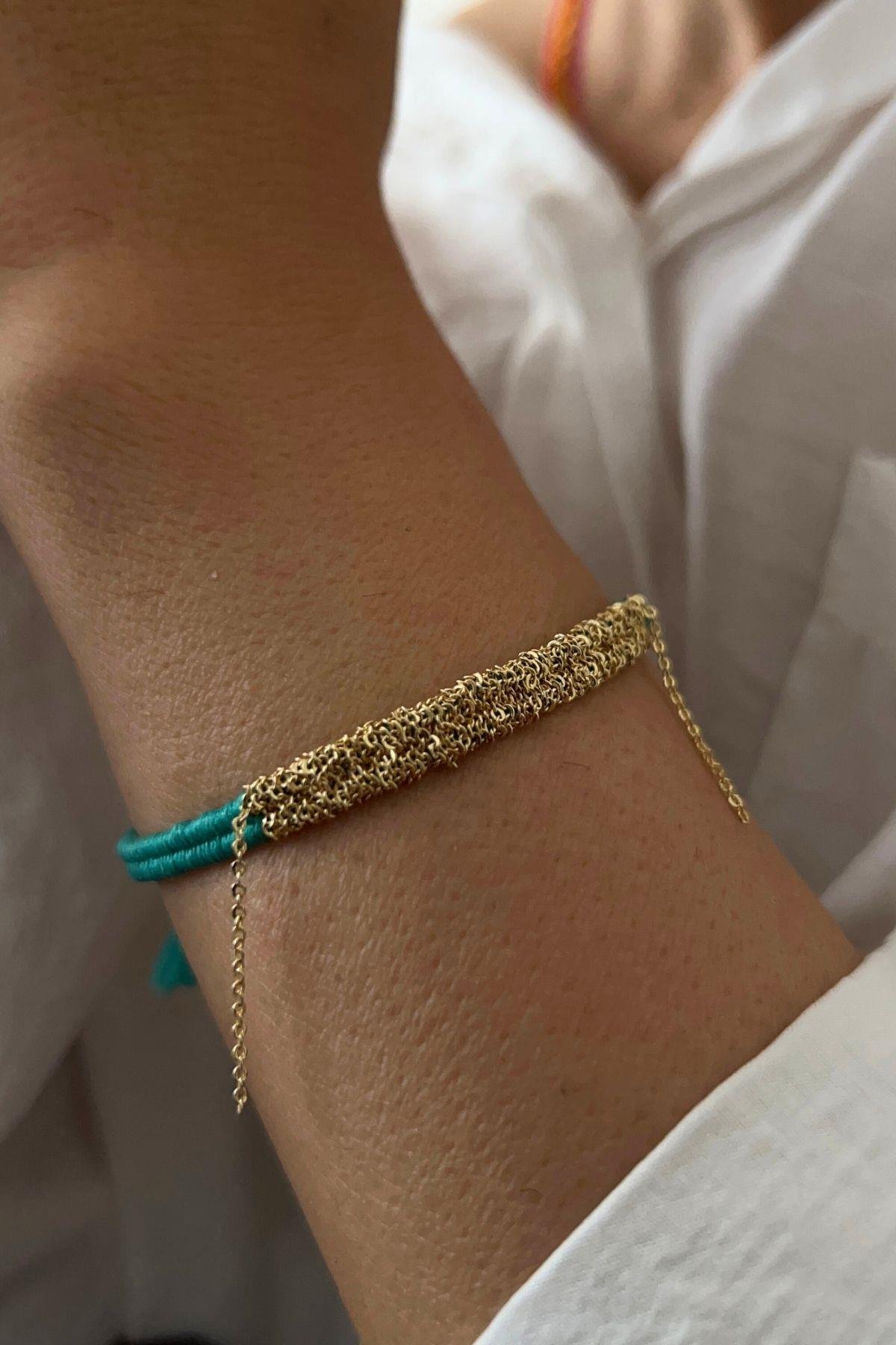 Handmade Dokuma Zincir Sallantılı Kılçık Bileklik