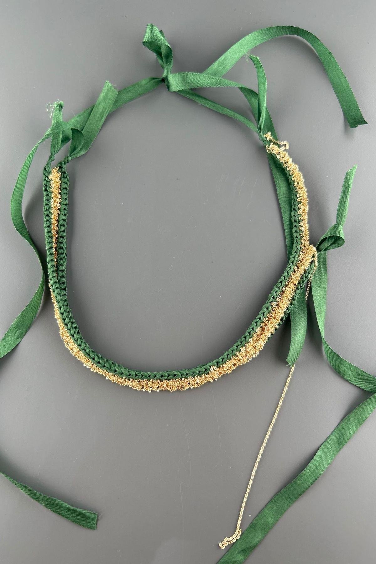 Handmade Dokuma Zincir Tasarım Kolye