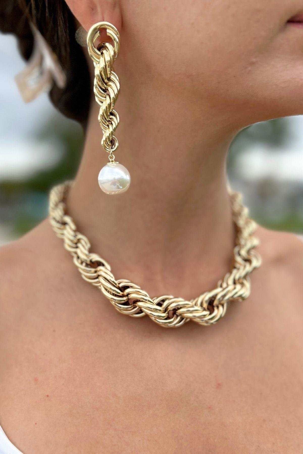 Vip Kalın Burgu Zincir Kolye