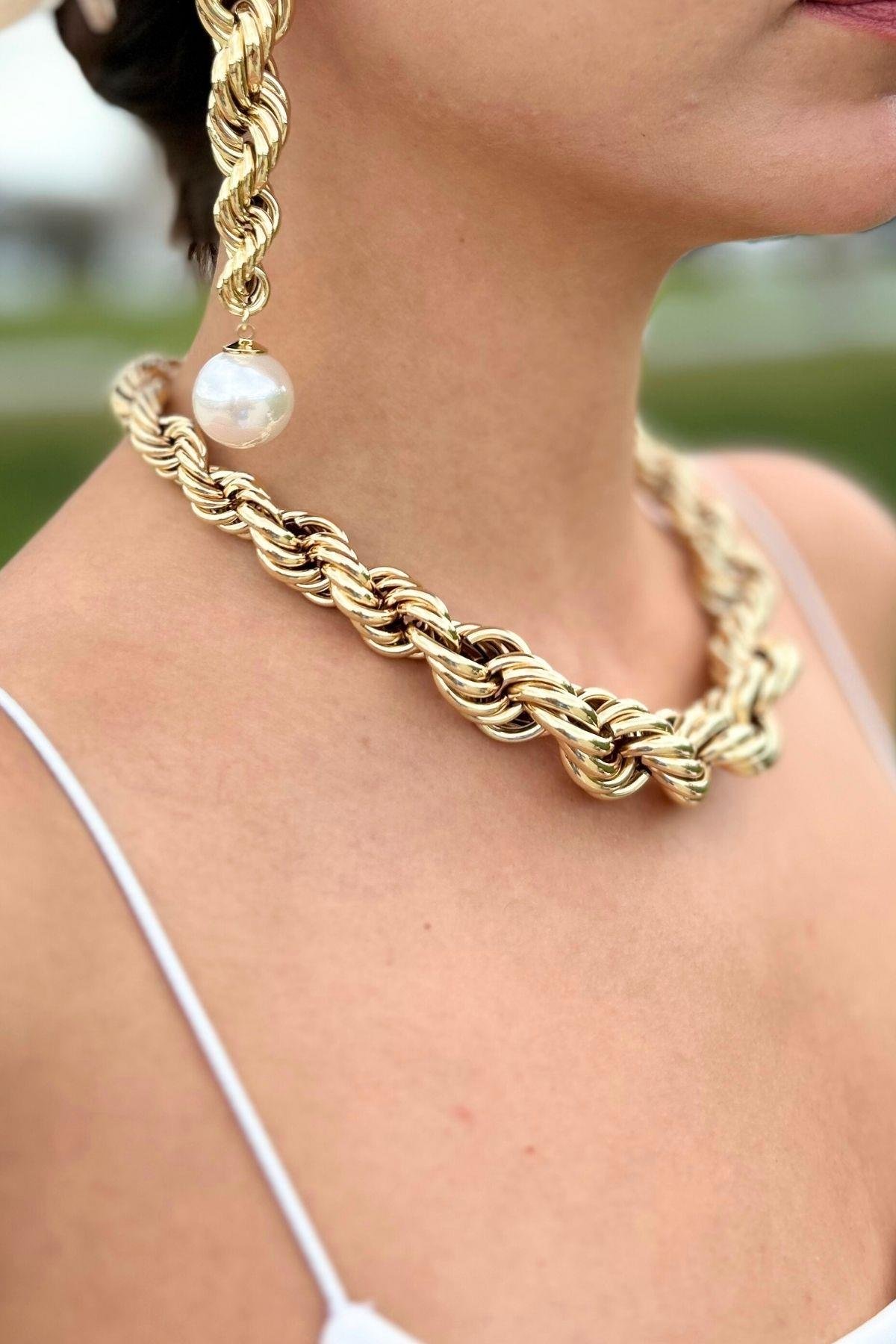 Vip Kalın Burgu Zincir Kolye