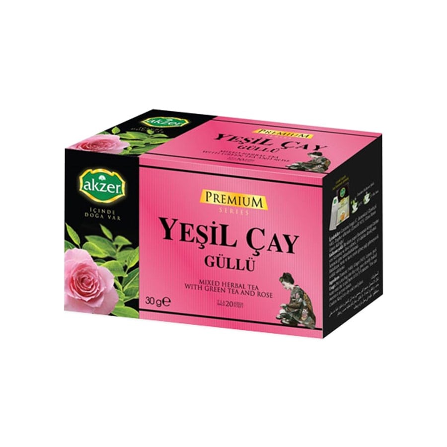 Akzer Güllü Yeşil Çay (30 Gr)