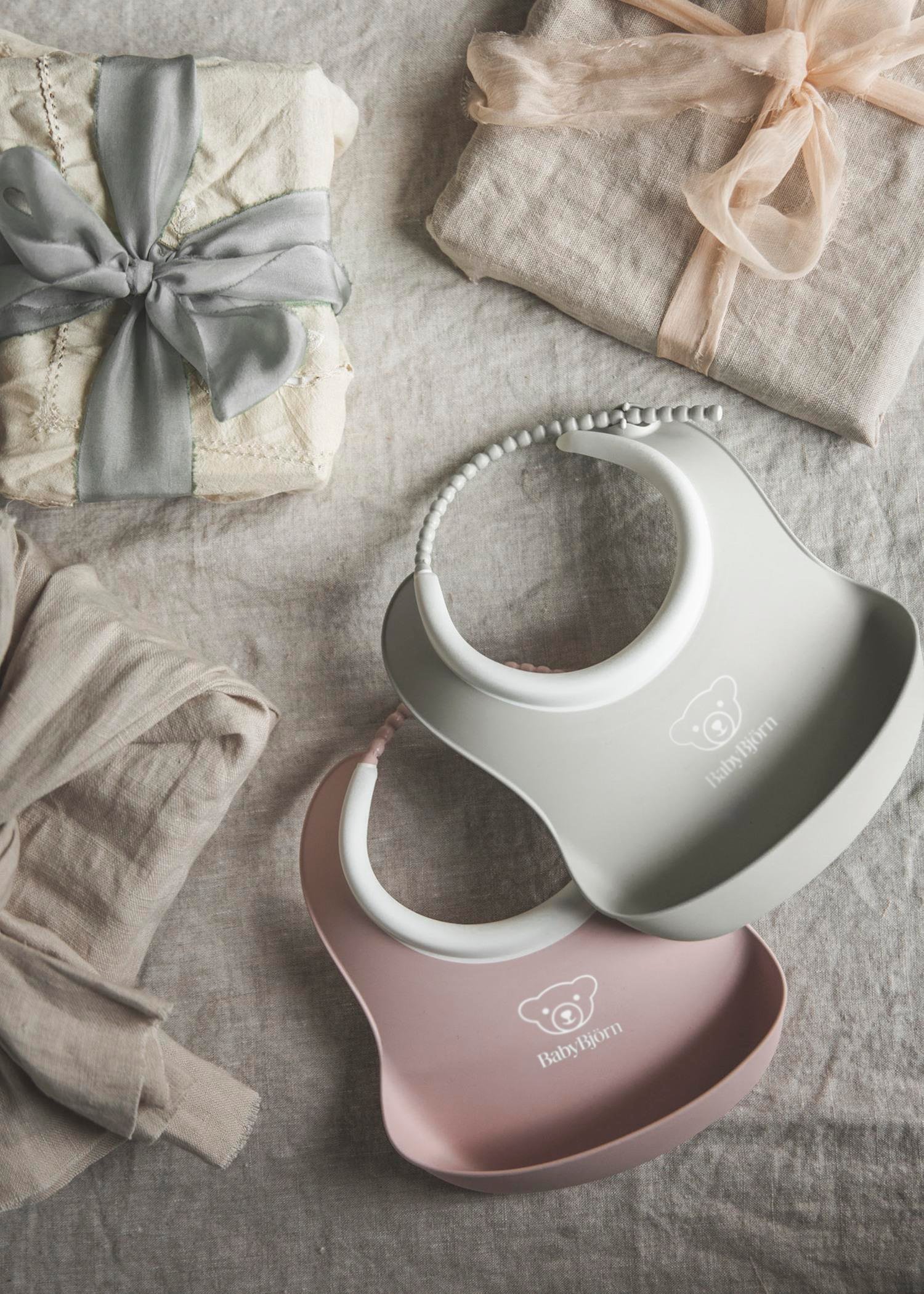 BabyBjörn 2´li Mini Yumuşak Mama Önlüğü Powder Grey / Pink