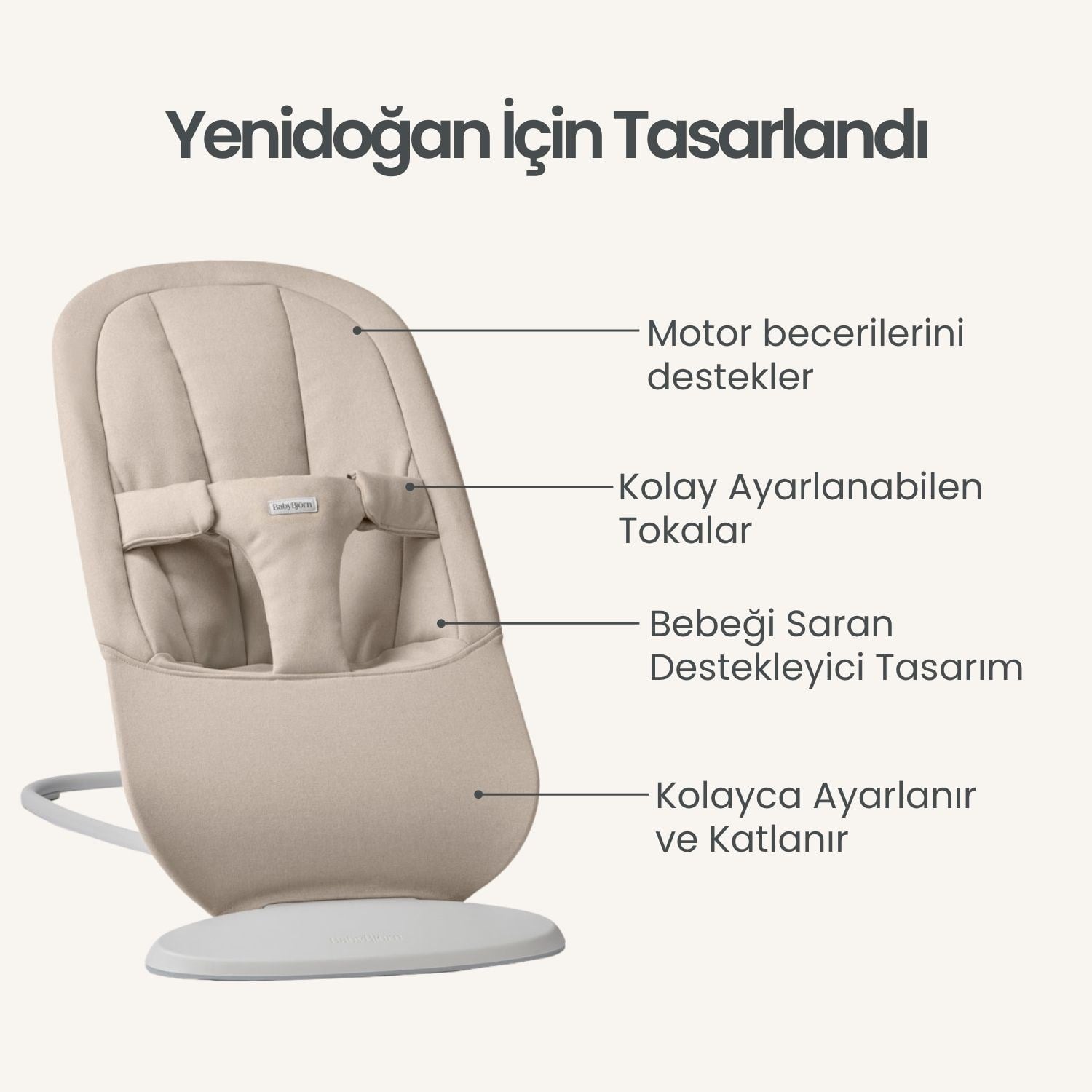 BabyBjörn 2’li Set Begin Ana Kucağı & Kanguru Hold Woven Sand Grey