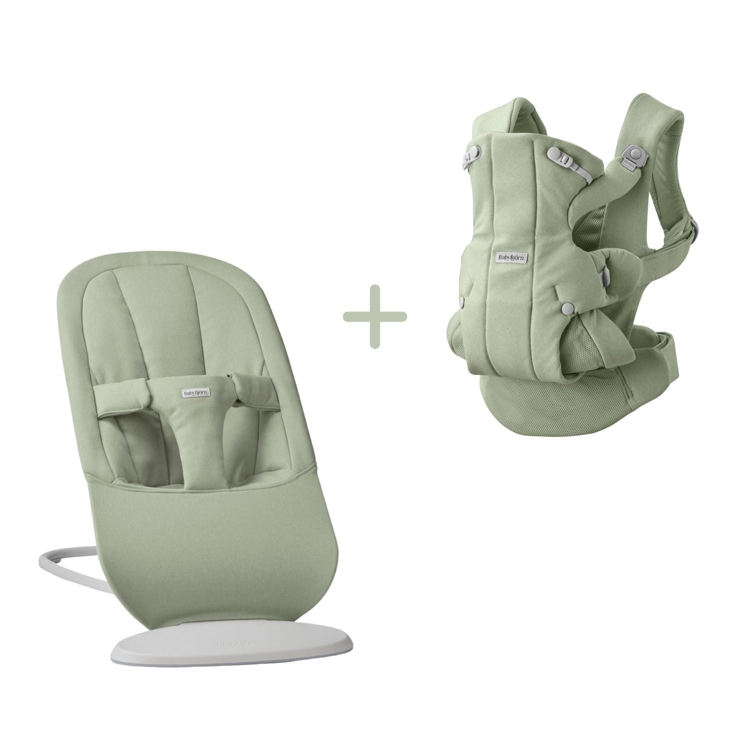 BabyBjörn 2’li Set Begin Ana Kucağı & Kanguru Hold Woven Light Green