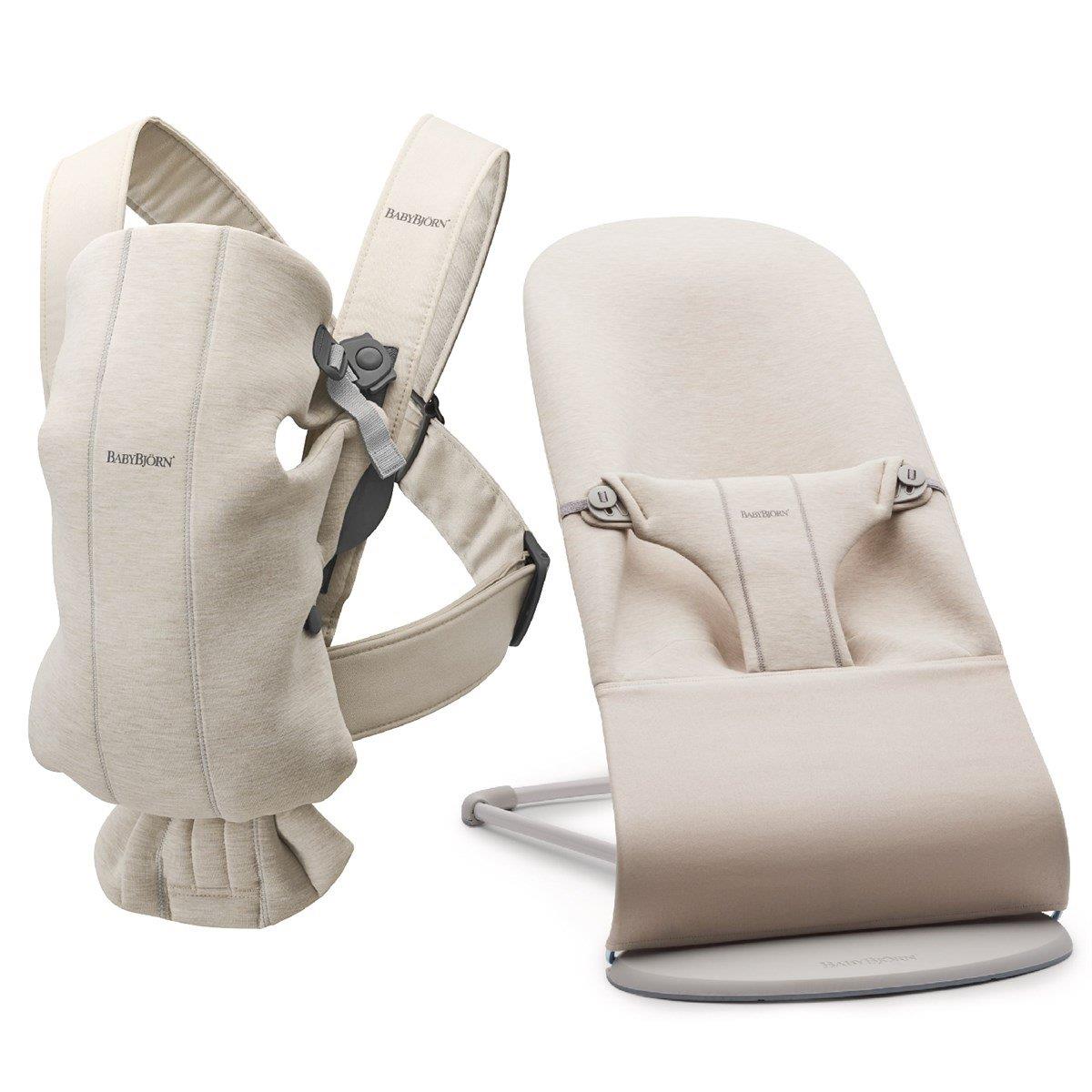 BabyBjörn 2'li Set Bliss Ana kucağı & Kanguru Mini 3D Jersey Light Beige
