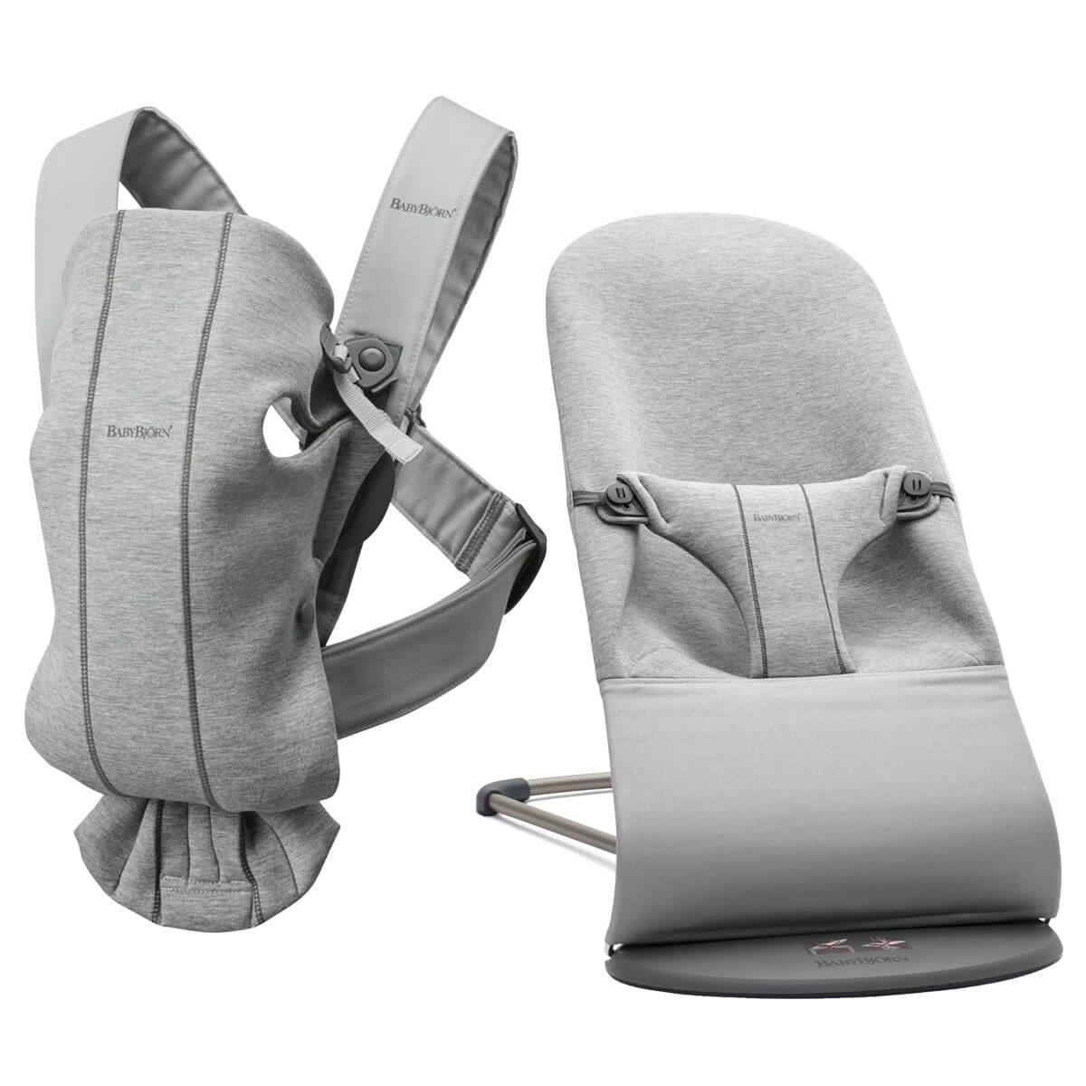 BabyBjörn 2'li Set Bliss Ana kucağı & Kanguru Mini 3D Jersey Light Grey