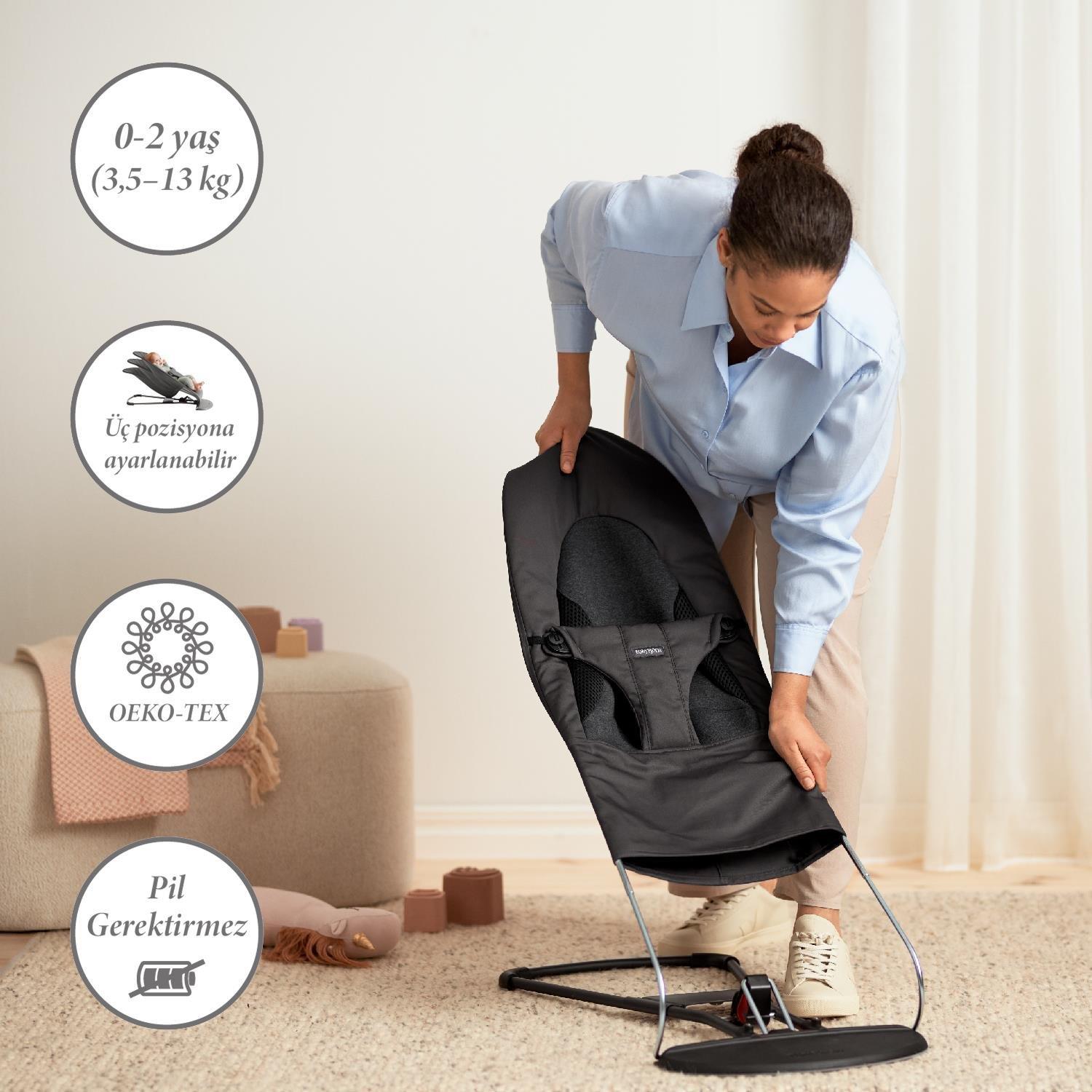 BabyBjörn 2'li Set Oyuncaklı Balance Soft Woven Jersey Üçlü Kumaş Ana Kucağı Dark Grey & Kanguru Mini Woven Black