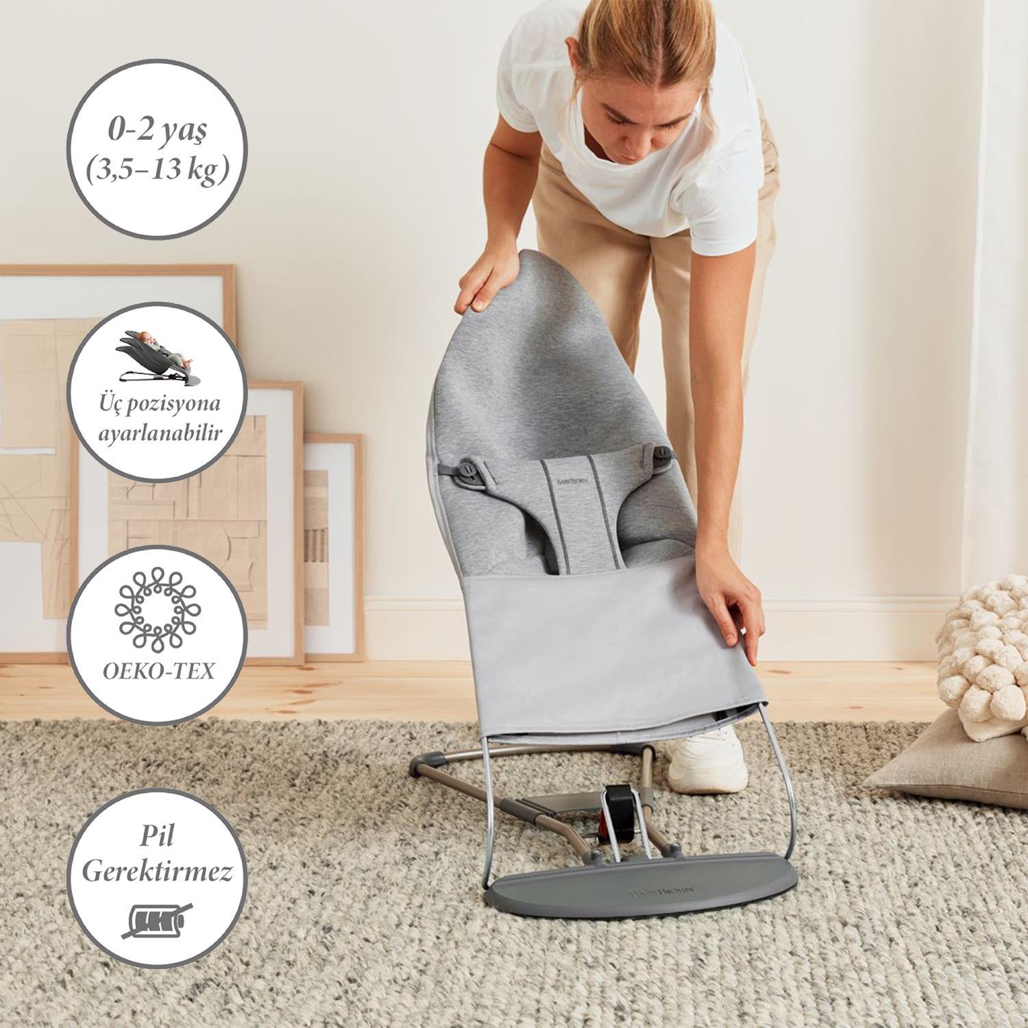 BabyBjörn 2'li Set Soft Oyuncaklı Bliss Ana Kucağı 3D Jersey Light Grey & Kanguru Harmony Mesh Silver