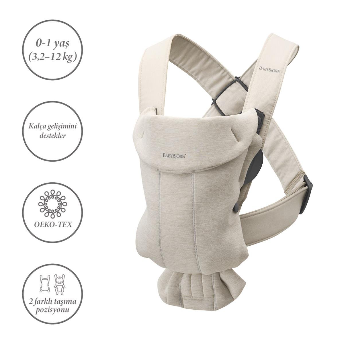 Babybjörn Balance Bliss Ana Kucağı Cotton / Khaki/Green & Kanguru Mini 3D Cotton Jersey / Light Beige