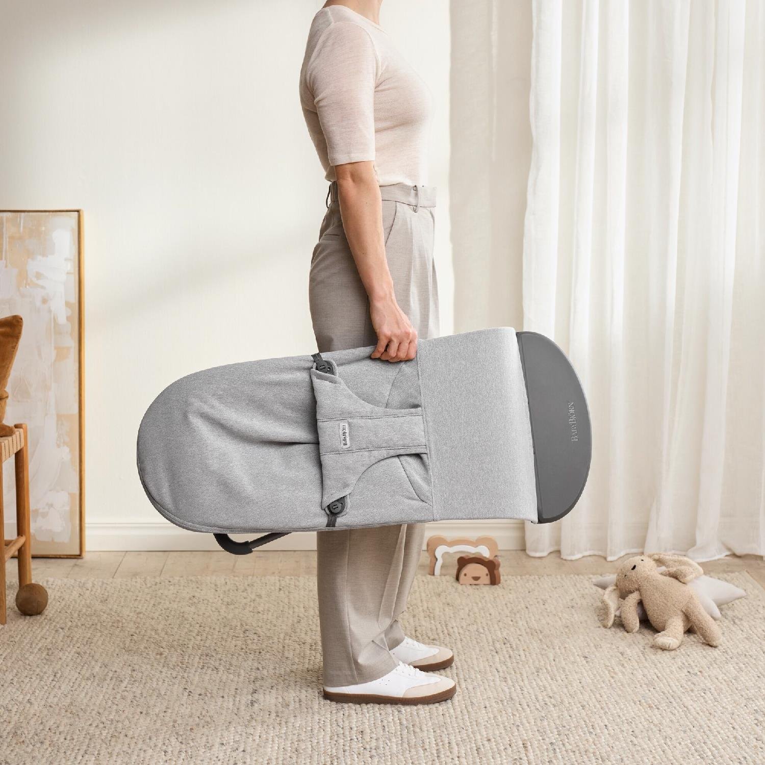 Babybjörn Balance Bliss Ana Kucağı Woven Melange Oyuncaklı / Light Grey