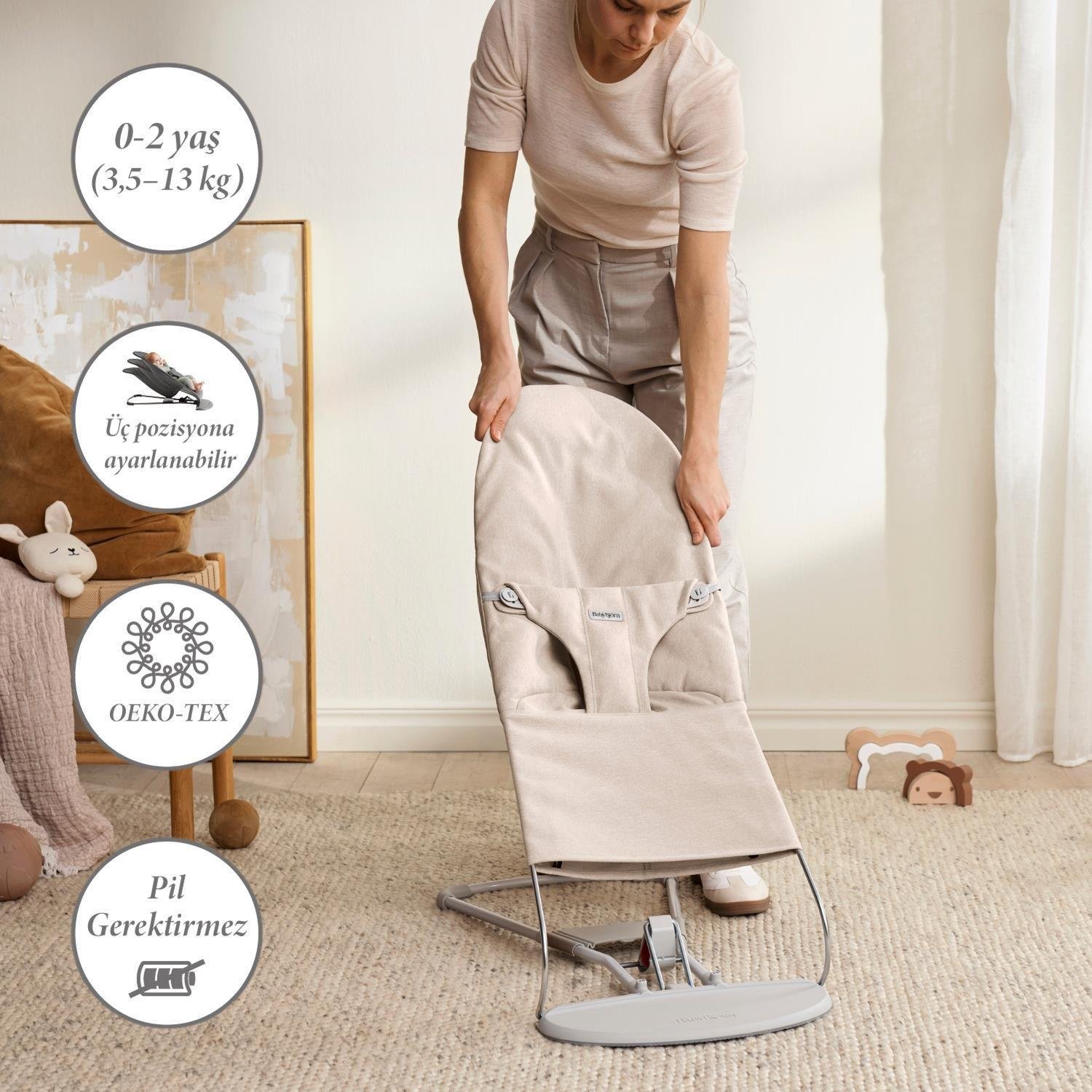 Babybjörn Balance Bliss Ana Kucağı Woven Melange / Light Beige