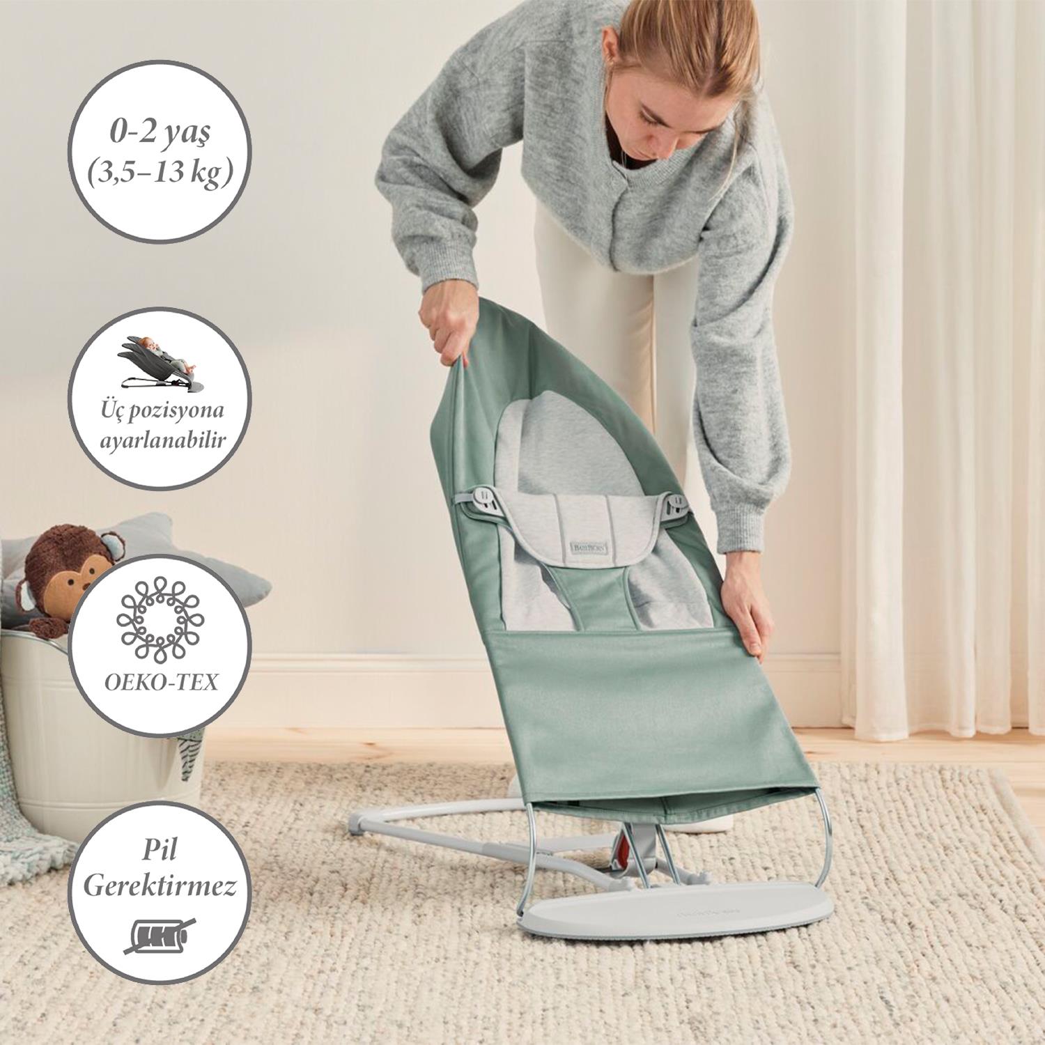 BabyBjörn Balance Soft Ana Kucağı Woven Light Sage / Grey