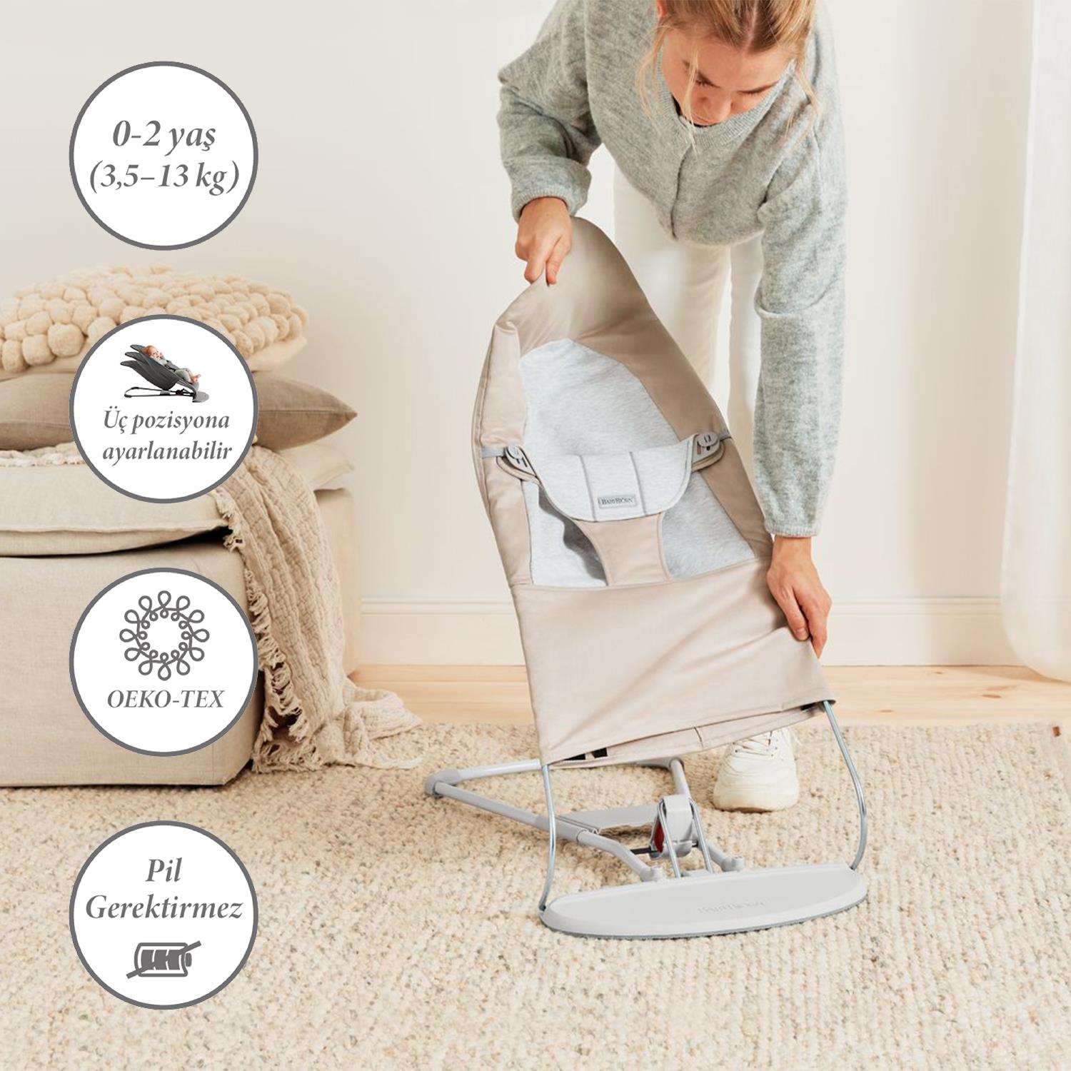 BabyBjörn Balance Soft Ana Kucağı Cotton Jersey / Beige Grey