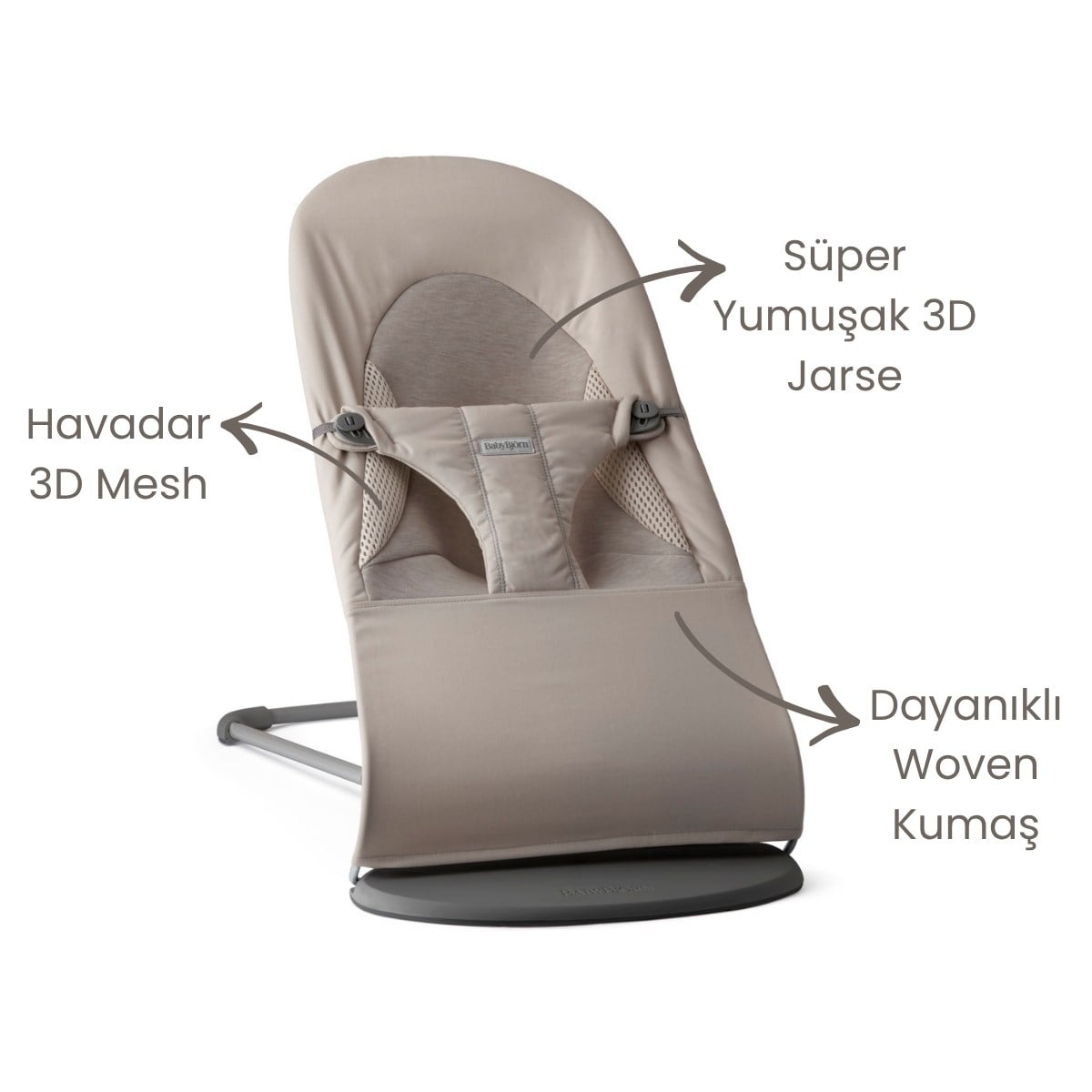 BabyBjörn Balance Soft Ana Kucağı Woven Jersey Tri-Fabric Sand Grey