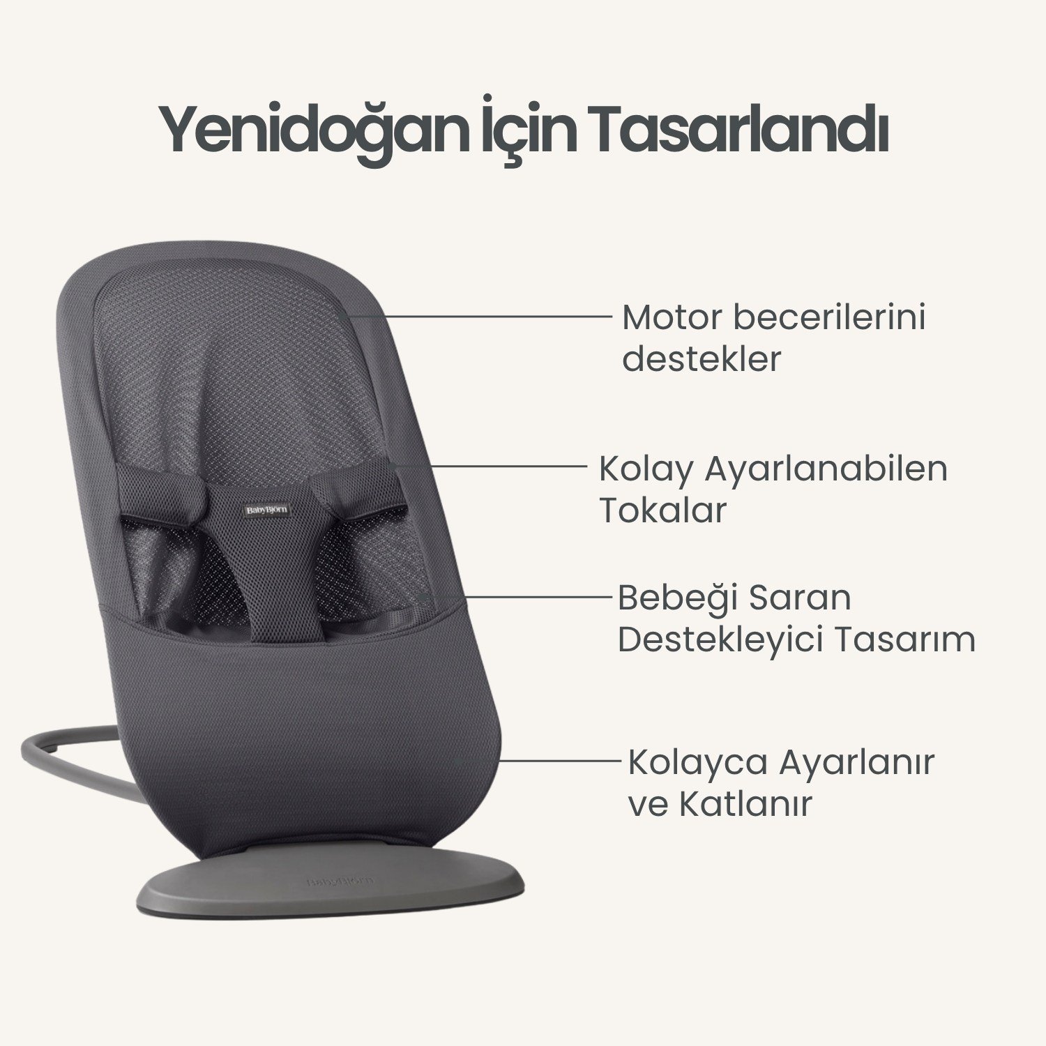 BabyBjörn Begin Ana Kucağı Mesh Dark Grey