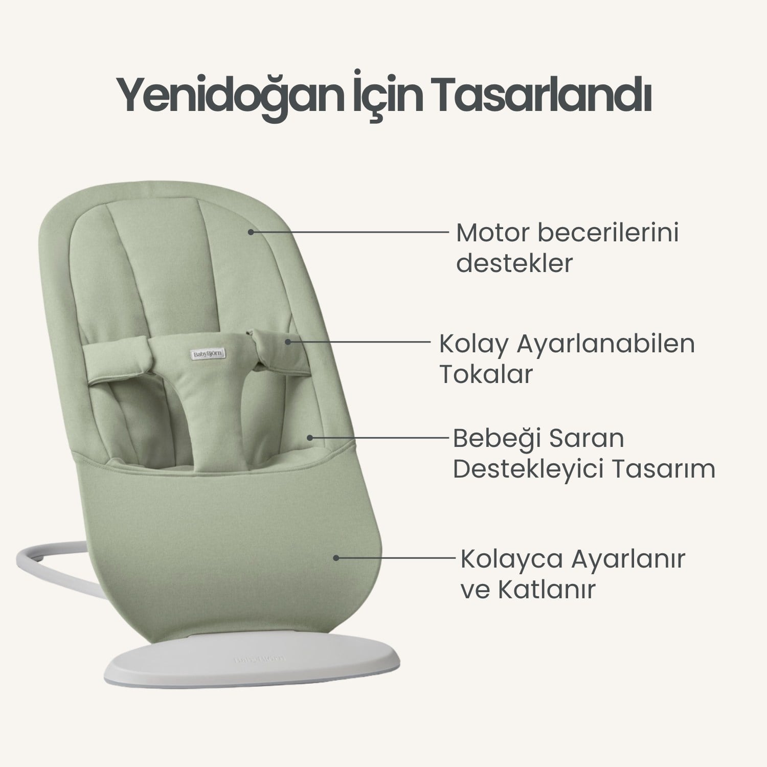 BabyBjörn Begin Ana Kucağı Woven Light Green