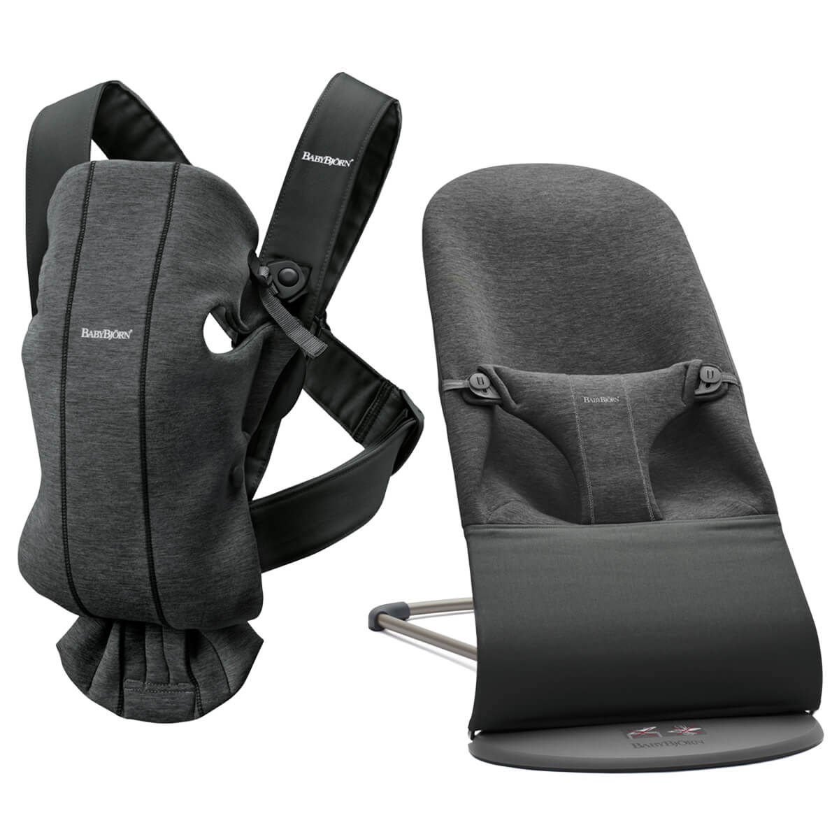 BabyBjörn Bliss Ana Kucağı & Kanguru Mini 3D Jersey Yenidoğan Seti / Charcoal Grey