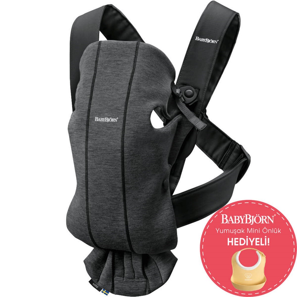BabyBjörn Bliss Ana Kucağı & Kanguru Mini 3D Jersey Yenidoğan Seti / Charcoal Grey