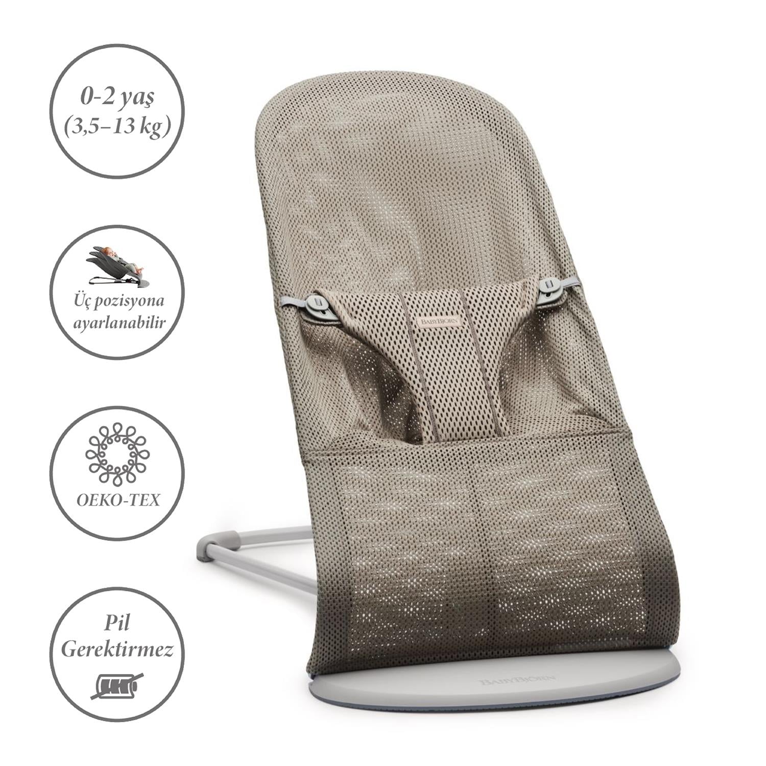 Babybjörn Bliss Ana Kucağı Mesh Oyuncaklı / Grey Beige