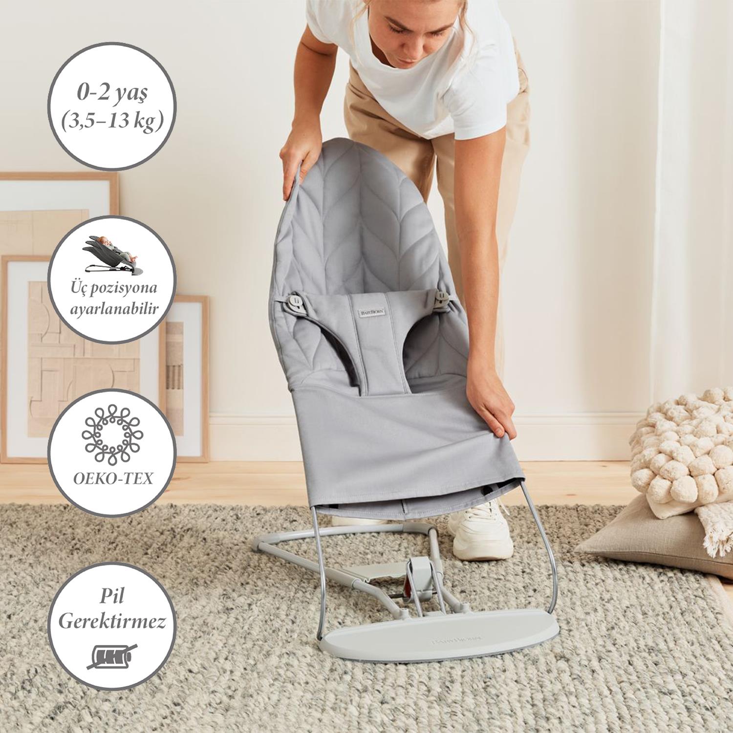 BabyBjörn Bliss Ana Kucağı Petal Cotton / Grey