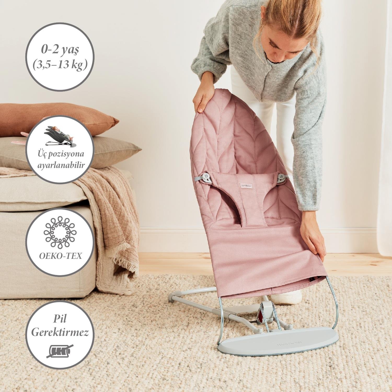 BabyBjörn Bliss Ana Kucağı Petal Woven Cotton Çantalı / Dusty Pink