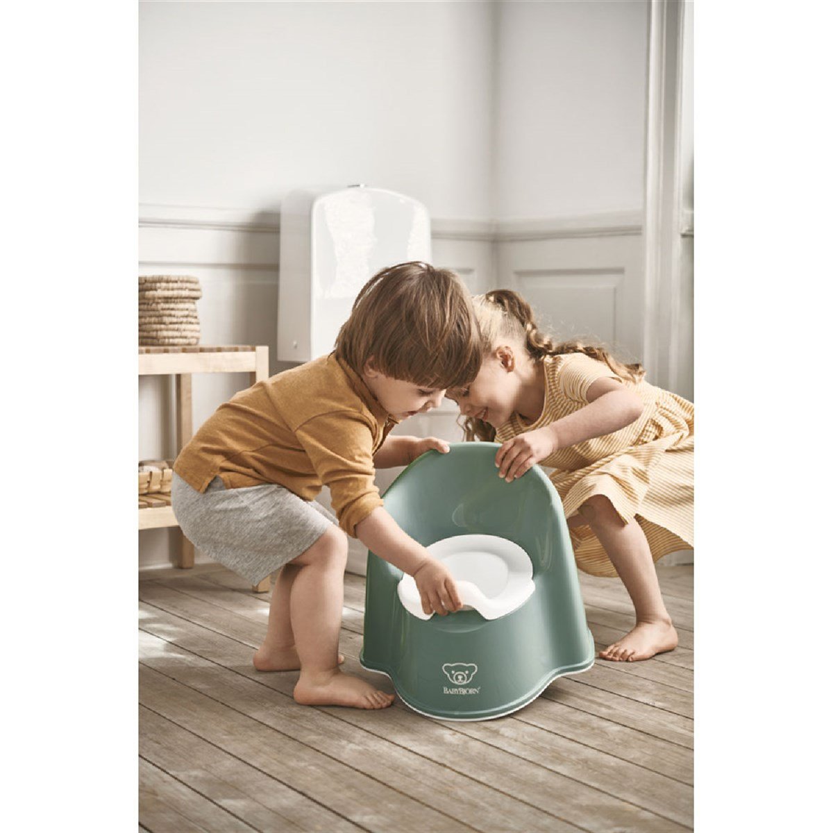 BabyBjörn Koltuk Oturak & Klozet Adaptörü & Banyo Basamağı Tuvalet Eğitimi Seti / Deep Green