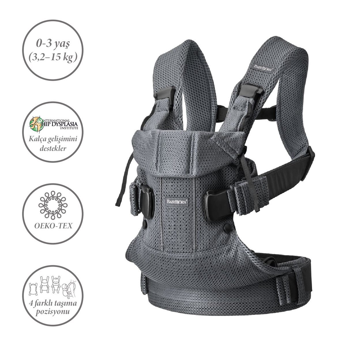 byBjörn Kanguru One Air 3D Mesh / Anthracite