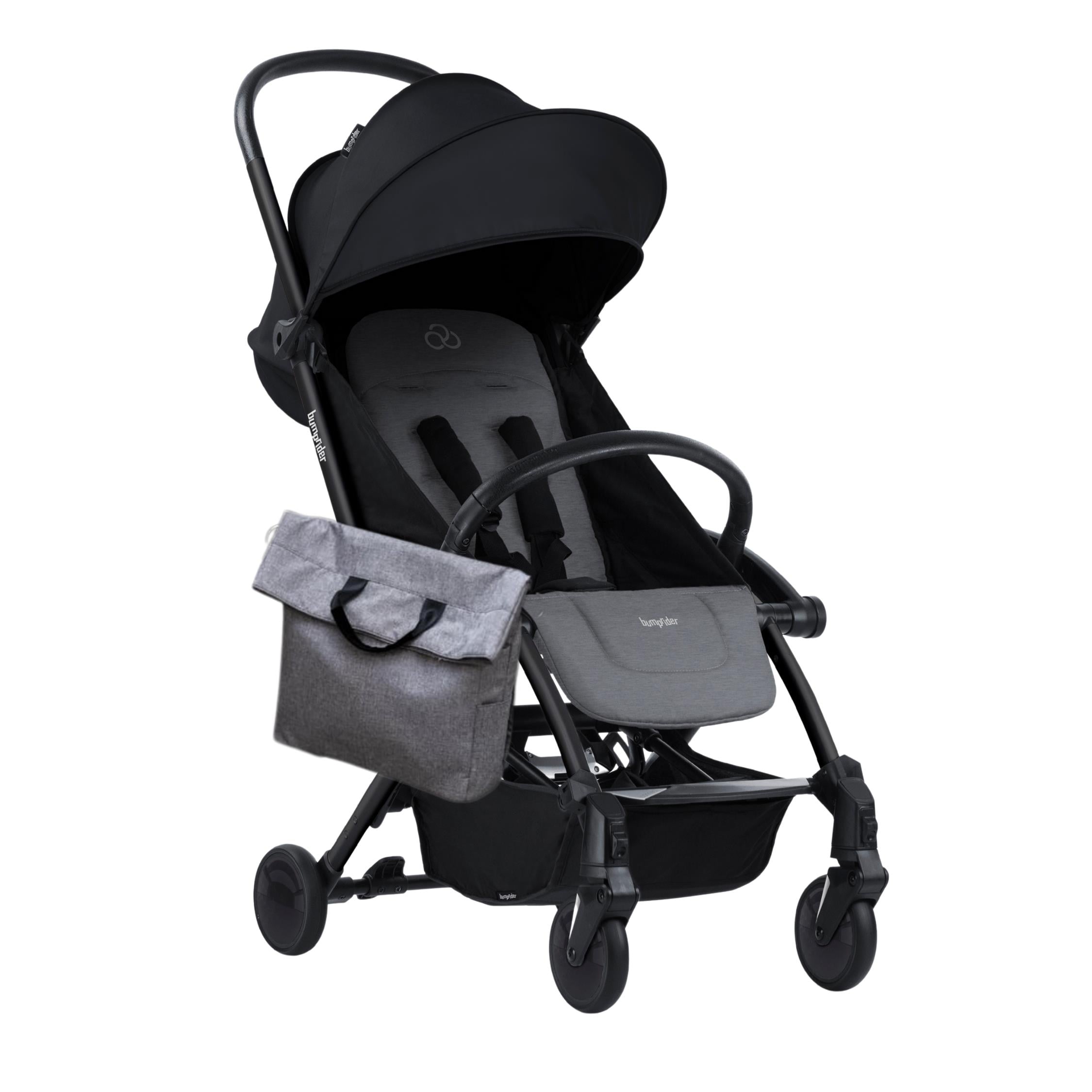 Bumprider Connect 3 Black-Grey Melange Bebek Arabası / Yan Düzenleyici / Grey-Black Yan Bakım Çantası / Grey Melange Portbebe