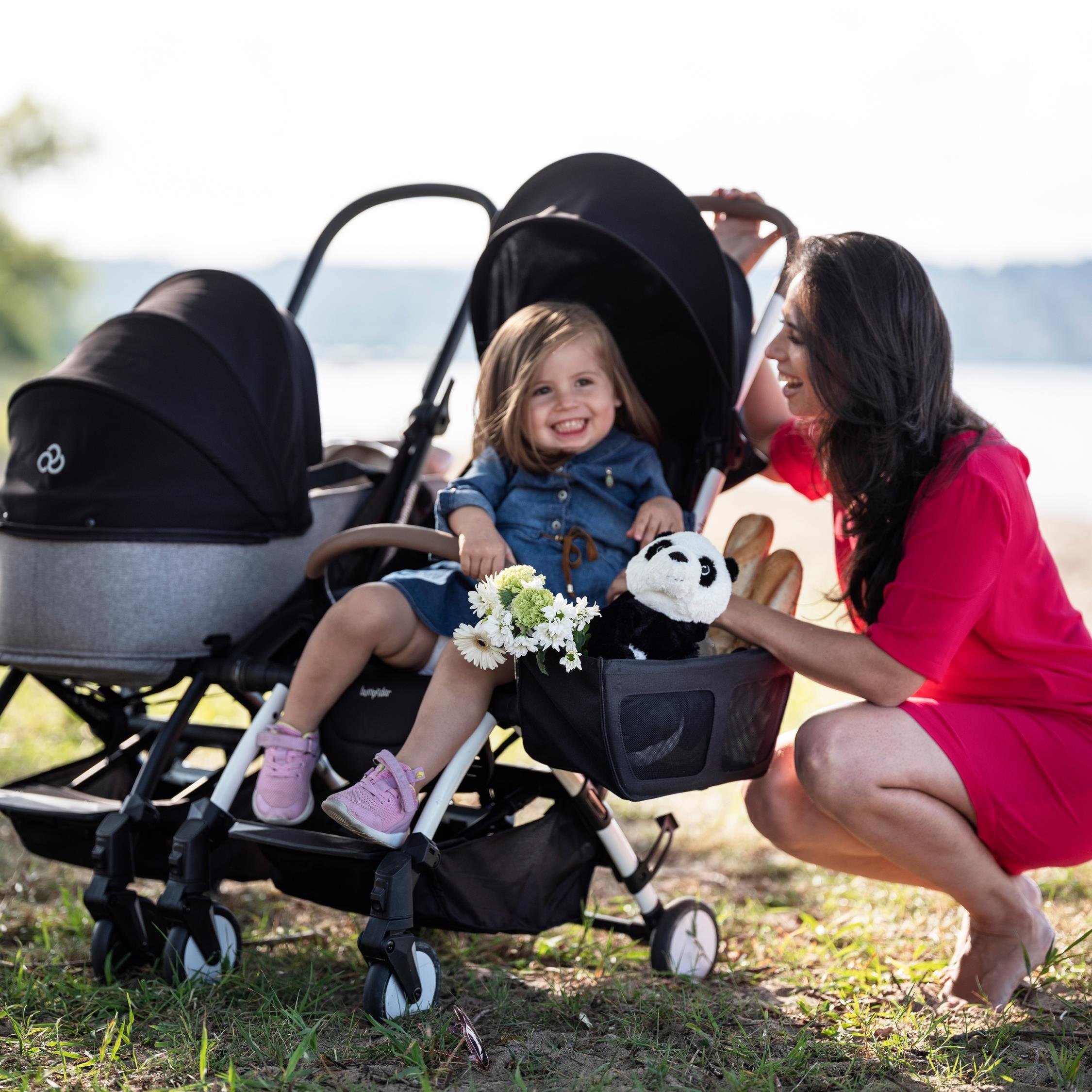 Bumprider Connect 3 Black-Sand Bebek Arabası / Yan Düzenleyici / Black-Brown Yan Bakım Çantası