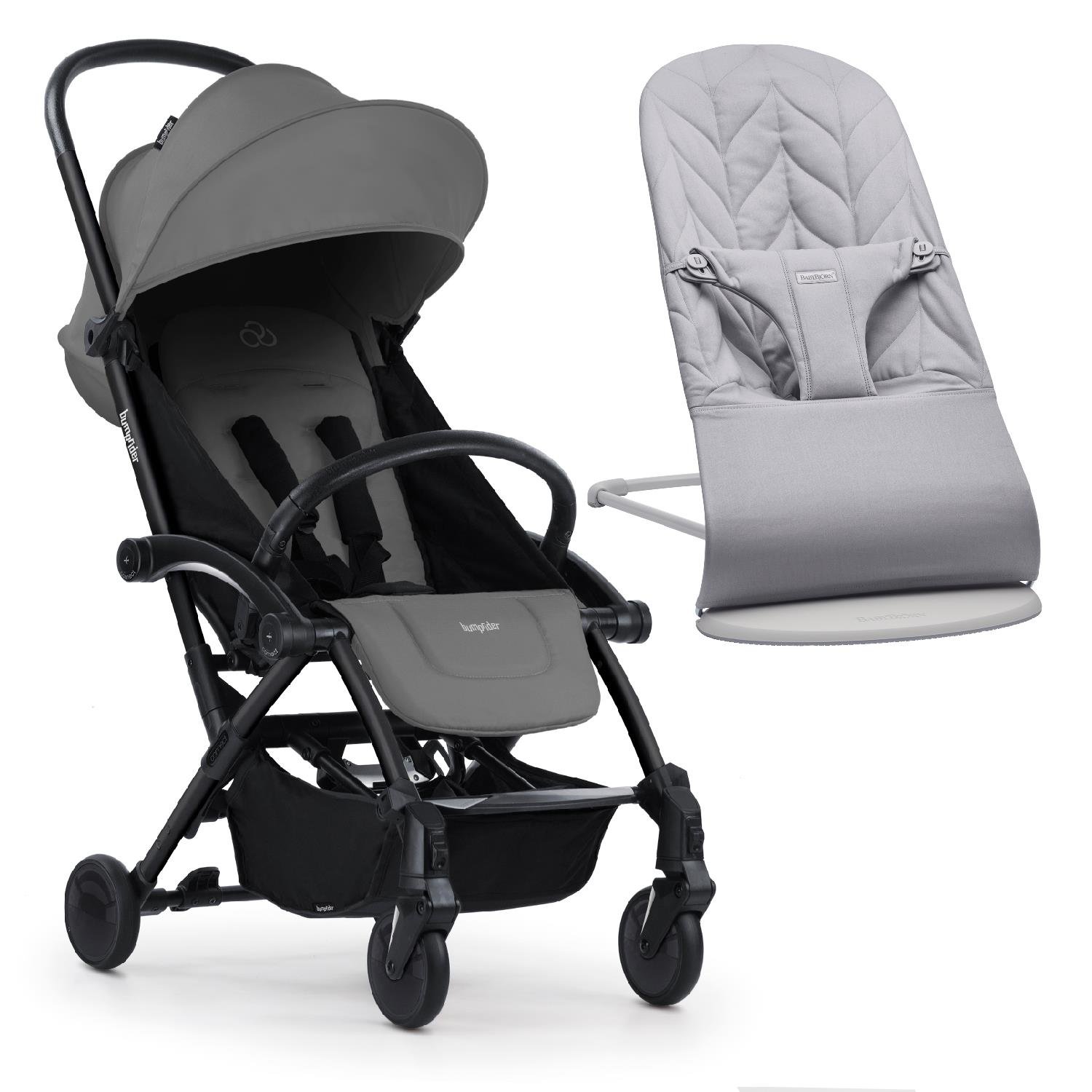 BUMPRIDER CONNECT³ BEBEK ARABASI /  GREY & BABYBJÖRN PETAL ANA KUCAĞI GREY /HEDİYELİ