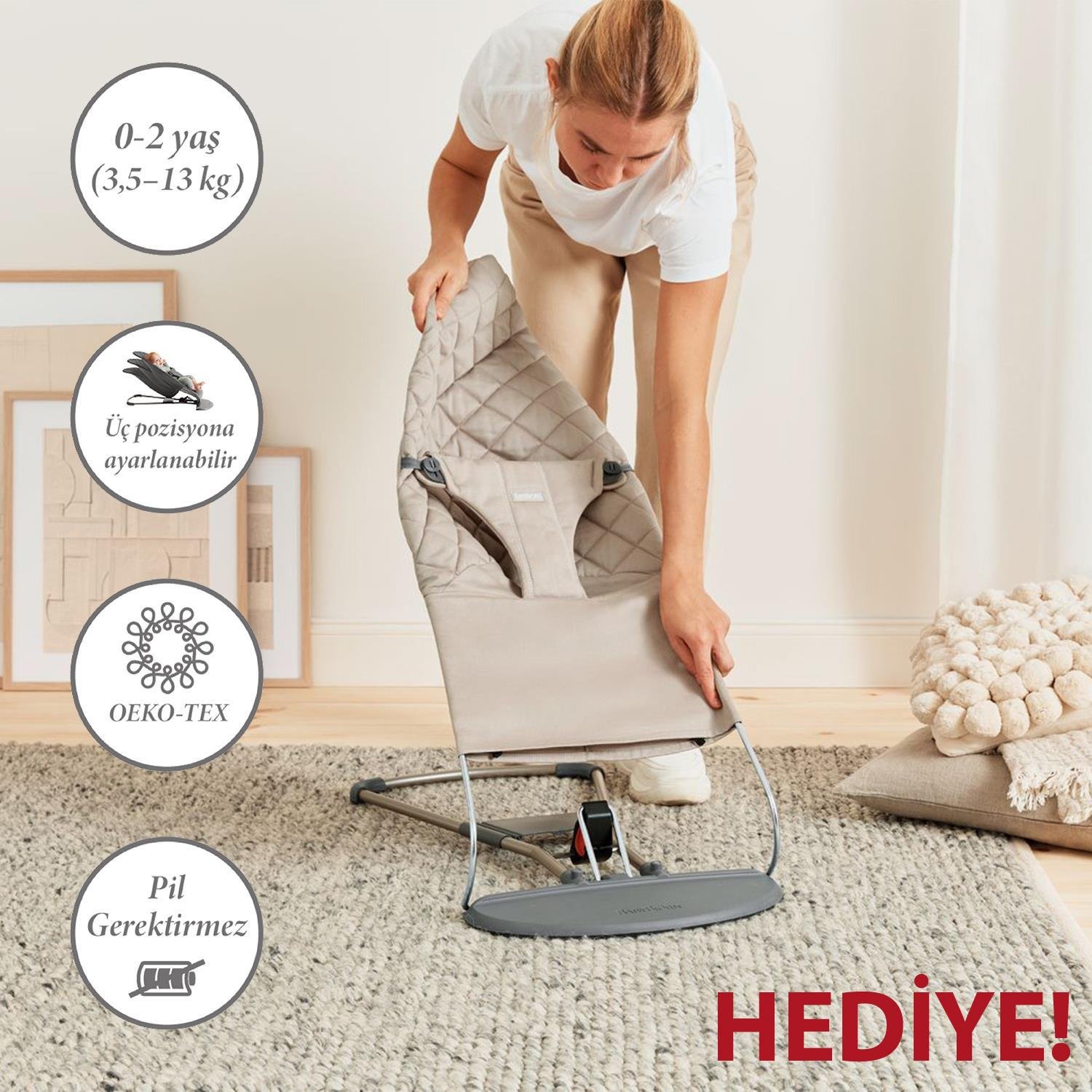 Bumprider Connect³ Bebek Arabası /  Grey & Babybjörn Petal Ana Kucağı Grey / HEDİYELİ