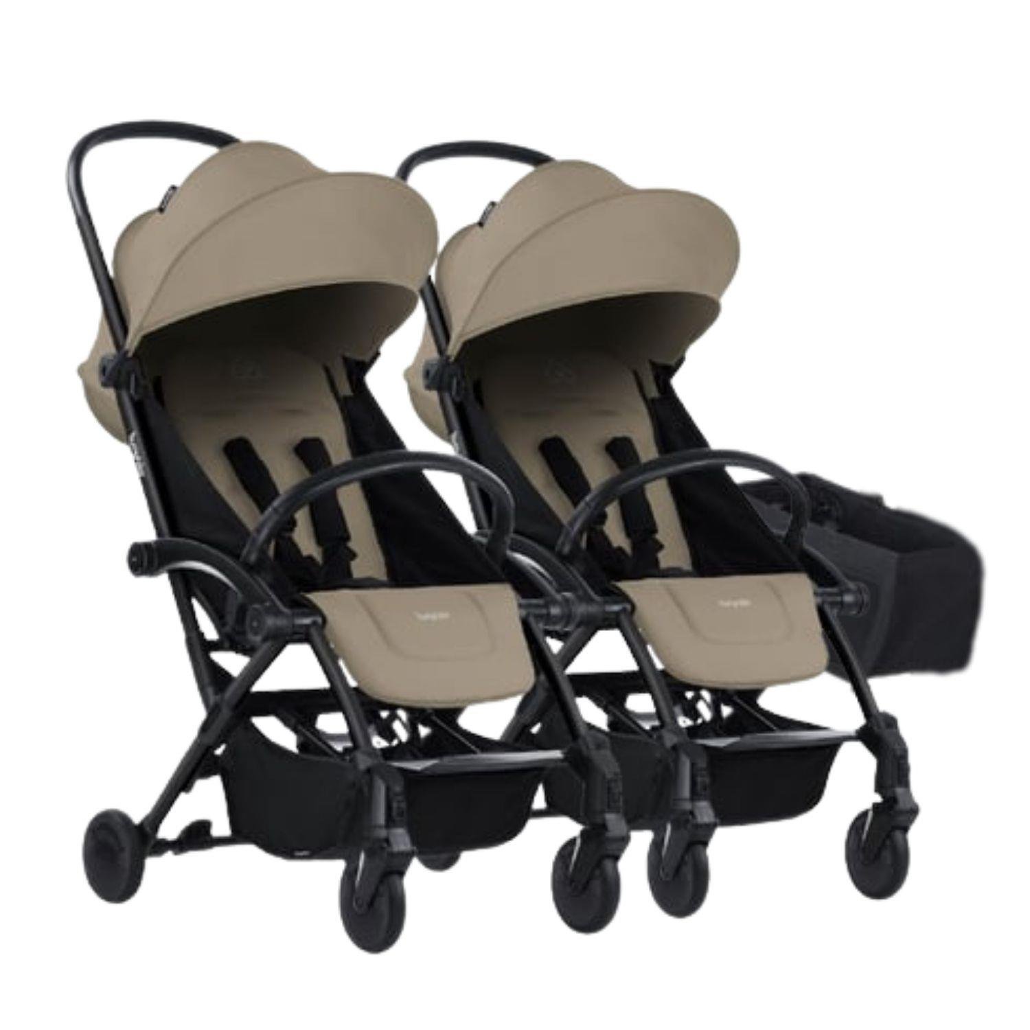 Bumprider Connect³ İkiz Bebek Arabası / Black - Sand & Yan Düzenleyici Çanta Hediyeli