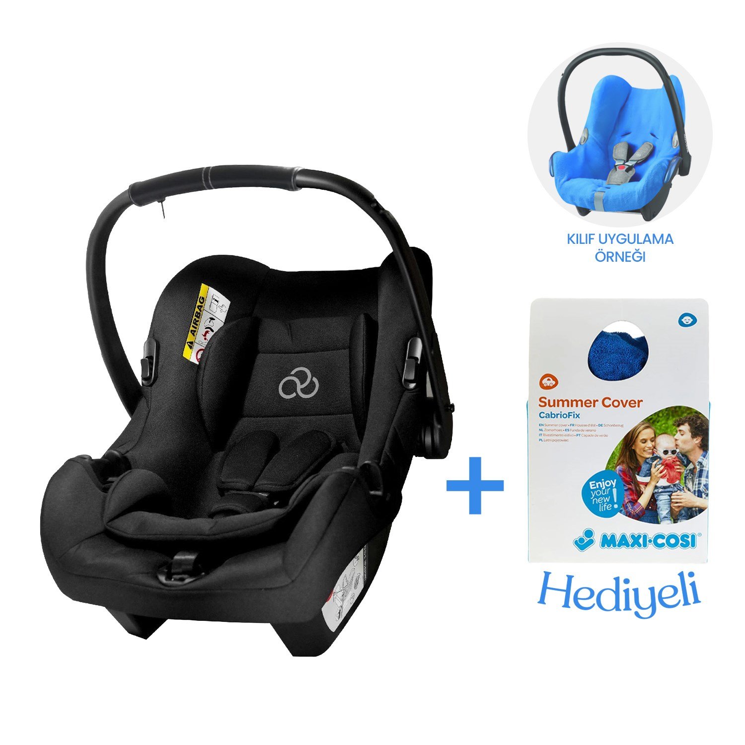 Connect TRN Bebek Oto Koltuğu Black Grup 0+ | Maxi-CabrioFix Yazlık Havlu Kılıf Hediye
