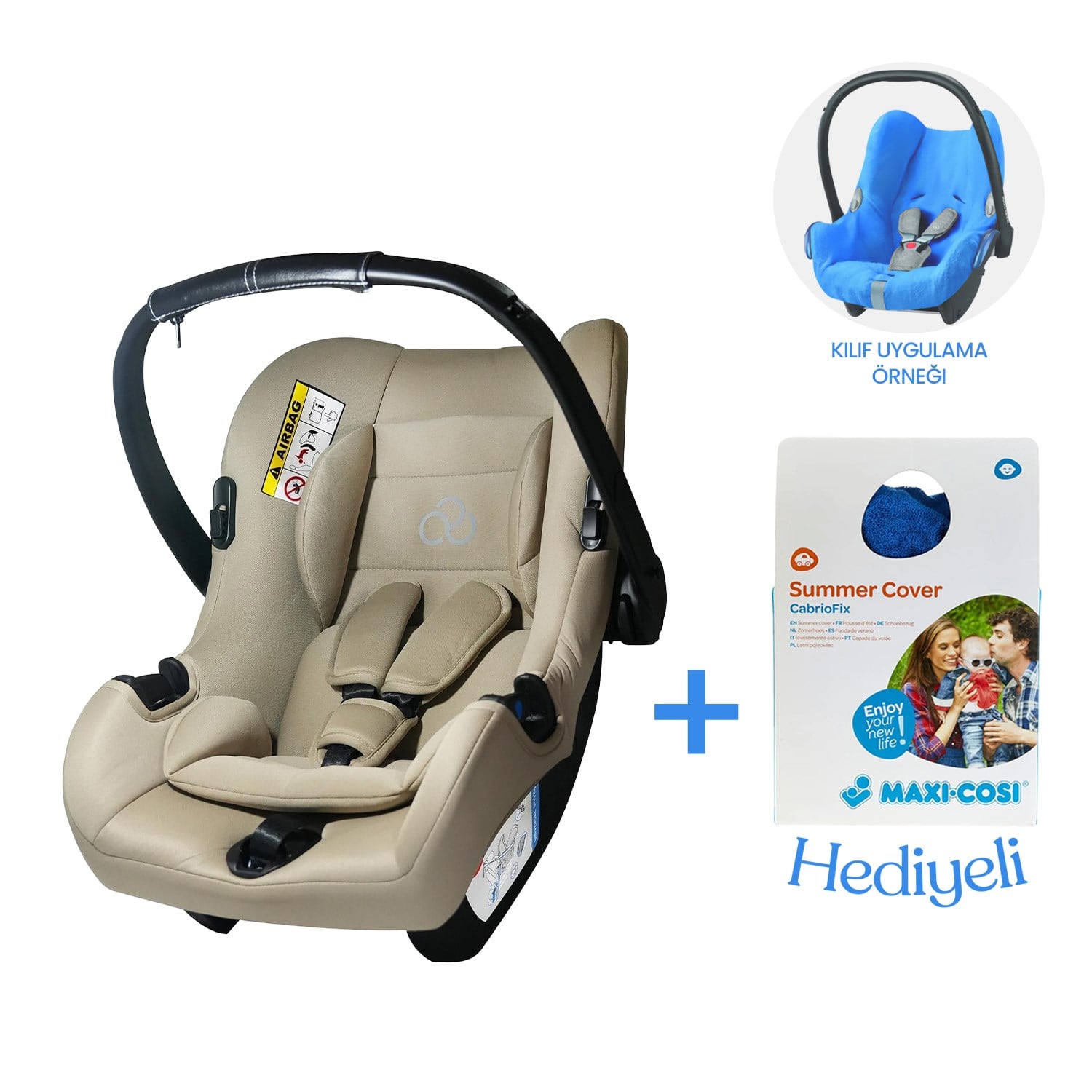 Connect TRN Bebek Oto Koltuğu Sand Grup 0+ | Maxi-CabrioFix Yazlık Havlu Kılıf Hediye
