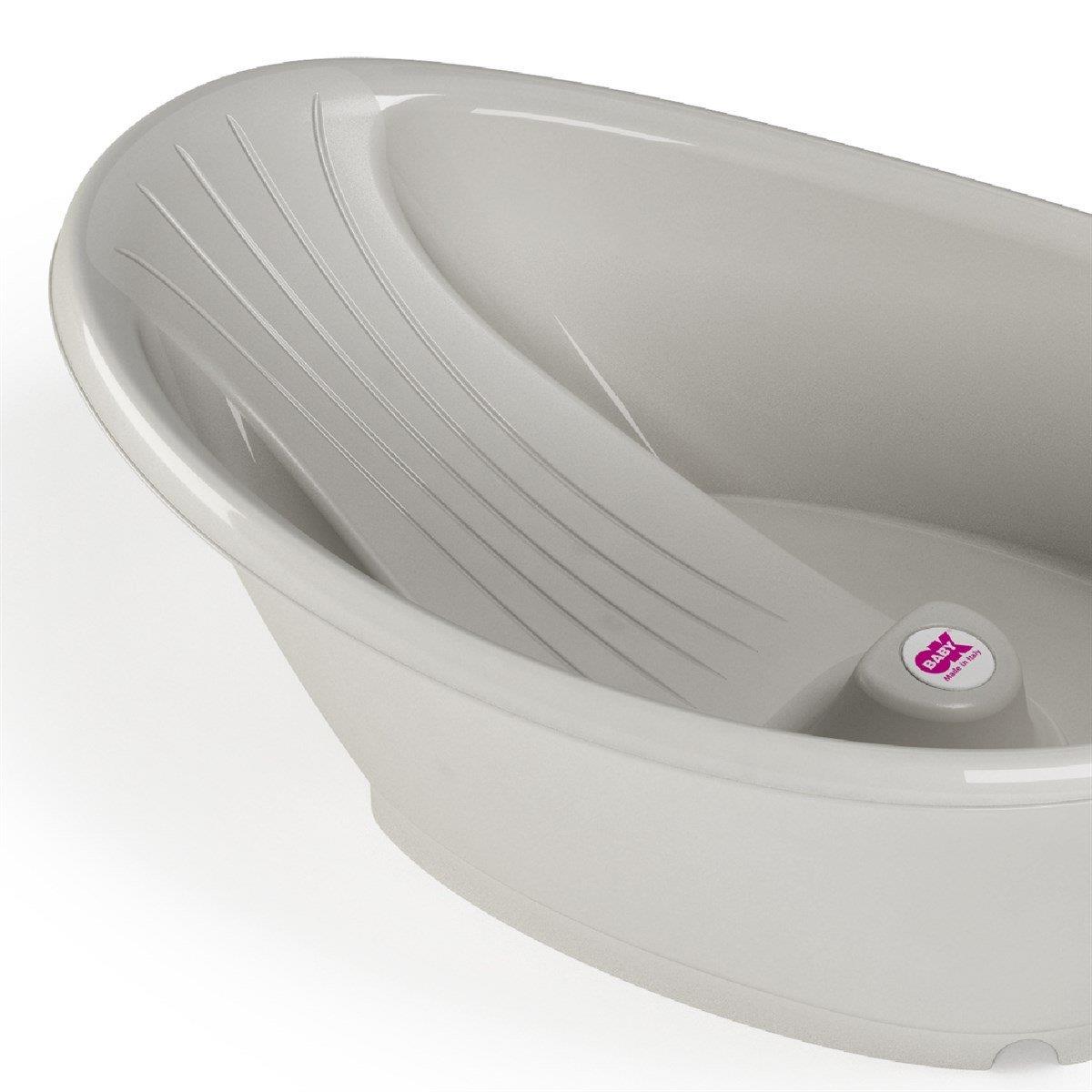 OKBaby Bebek Banyo Seti Bella Dijital Termometreli Çift Yönlü Küveti & Küvet Taşıyıcı A. Gri 