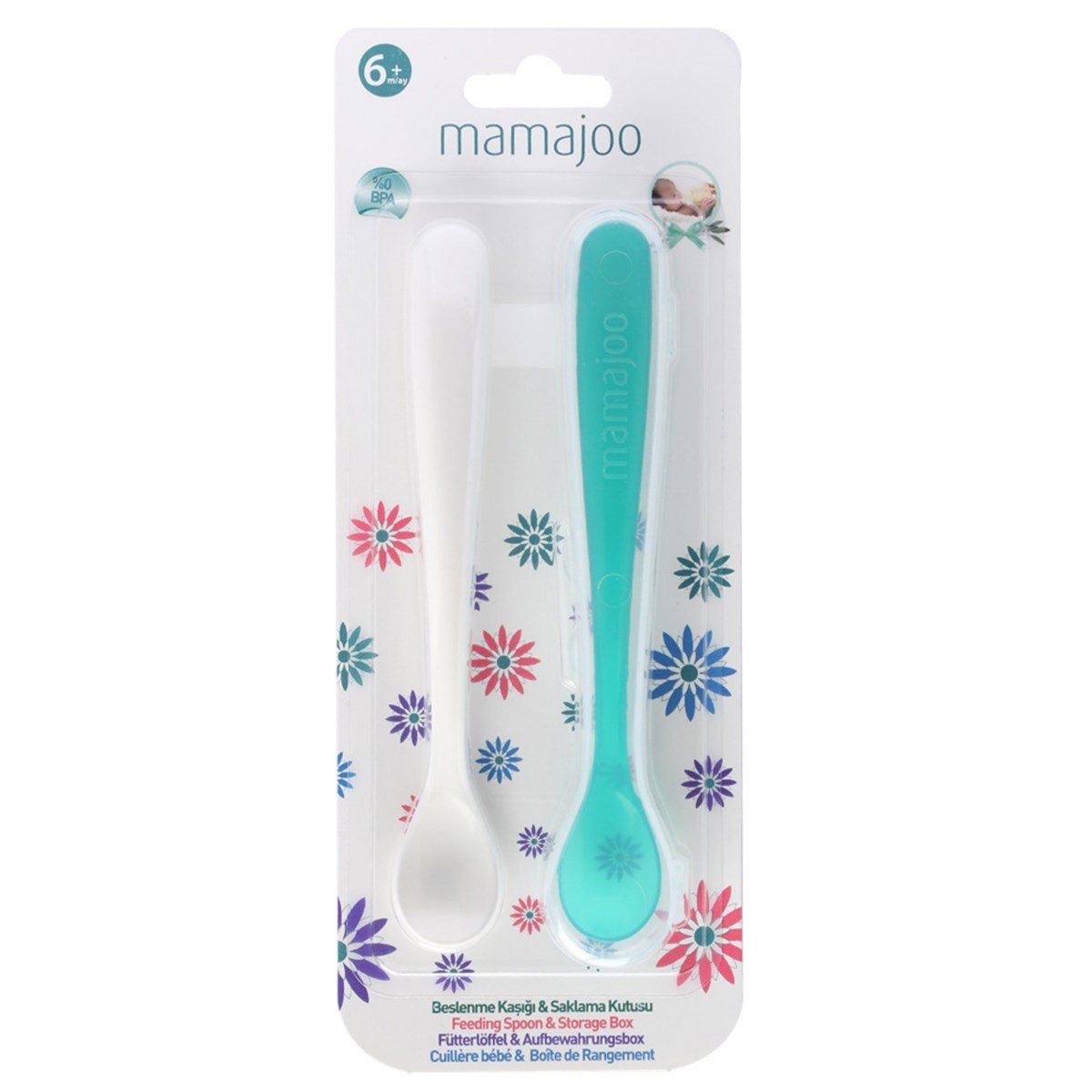 Mamajoo 2´li Beslenme Kaşığı & Saklama Kutusu / Değişik Renkler