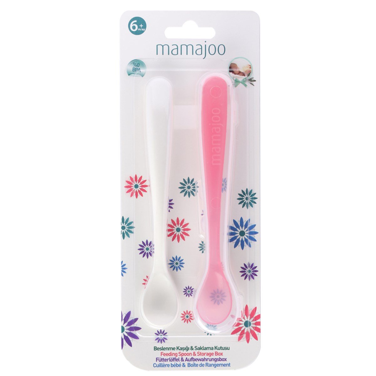 Mamajoo 2´li Beslenme Kaşığı & Saklama Kutusu / Değişik Renkler