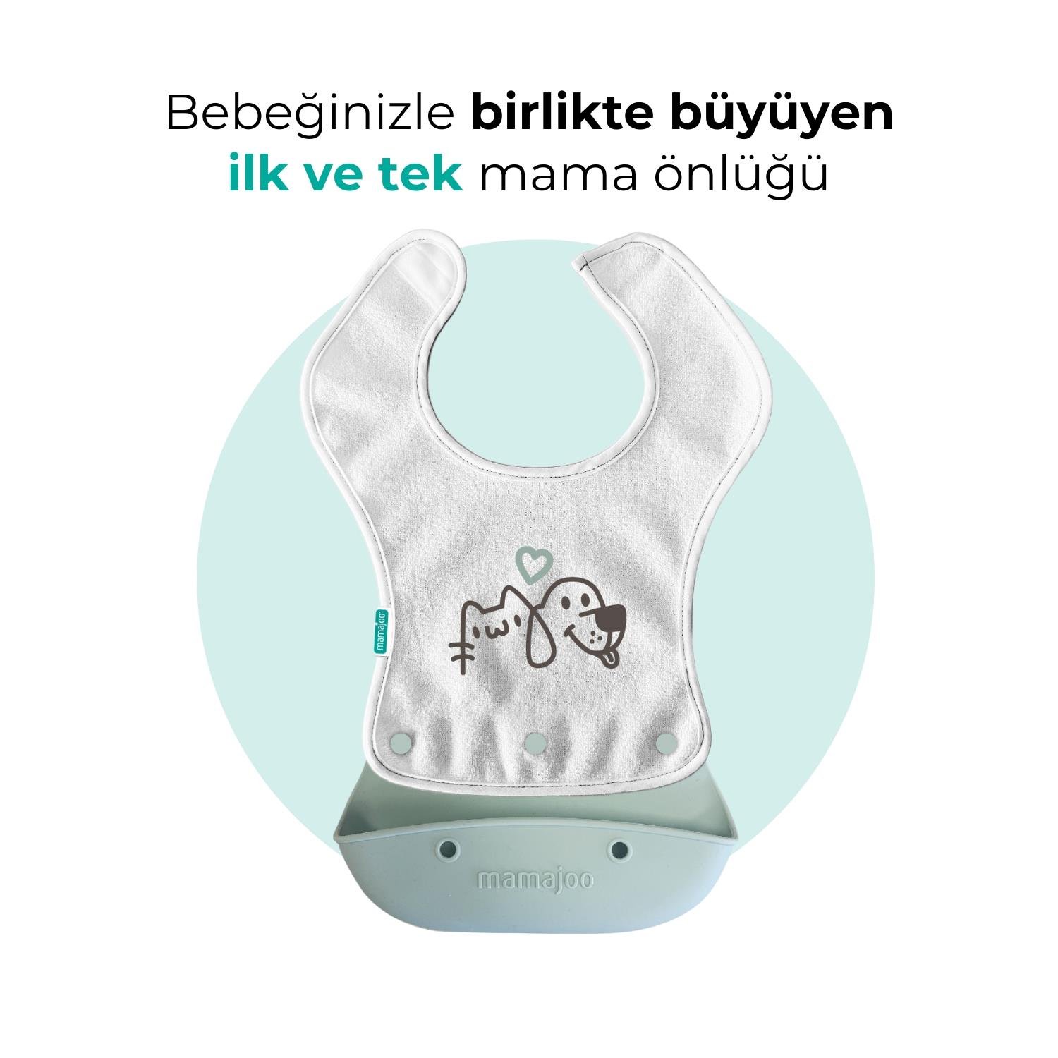 Mamajoo 2-in-1 Katlanır Mama Önlüğü / Powder Green