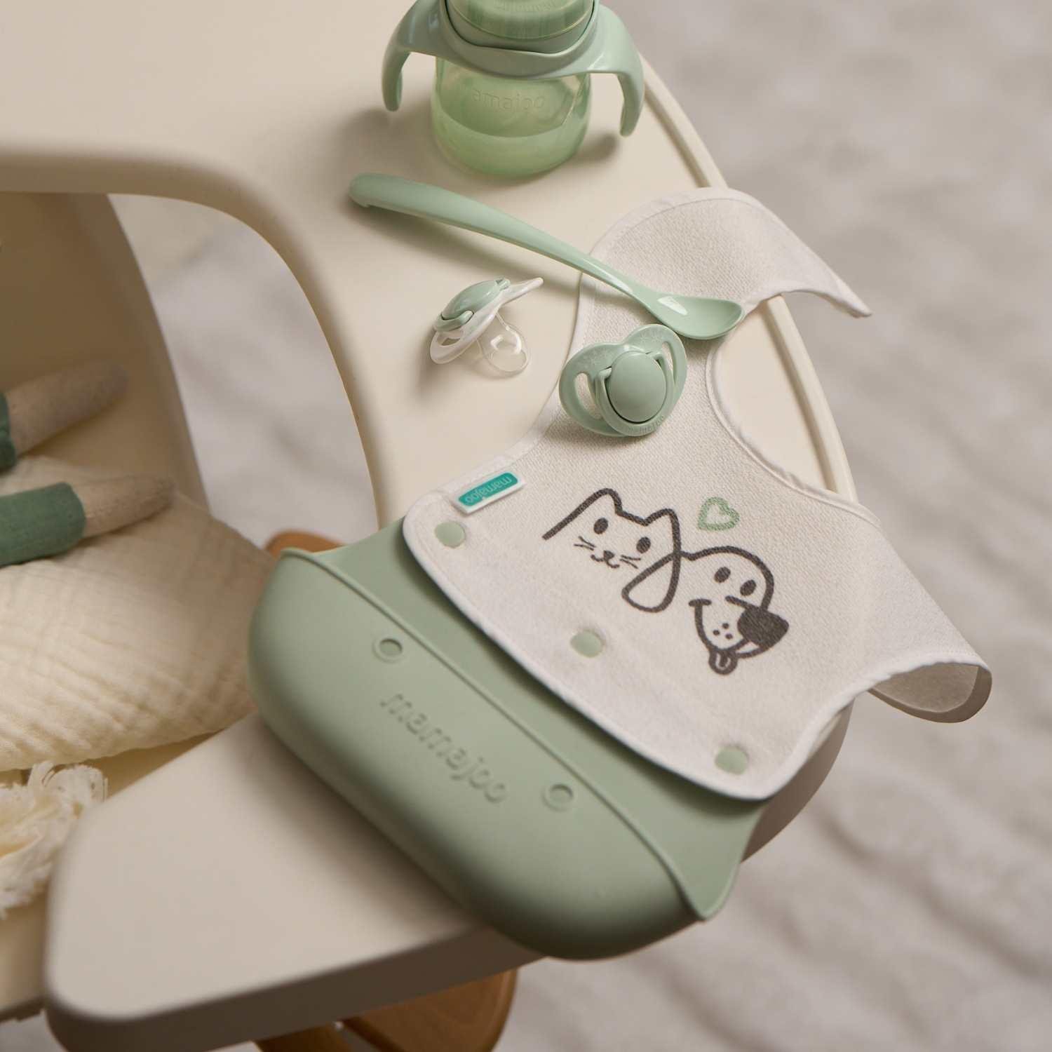 Mamajoo 2-in-1 Katlanır Mama Önlüğü / Powder Green